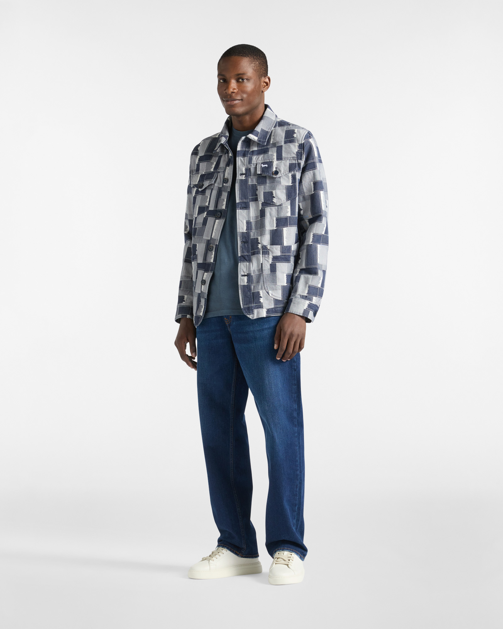 Sobrecamisa con parches de denim , Vaquero, large image number 3