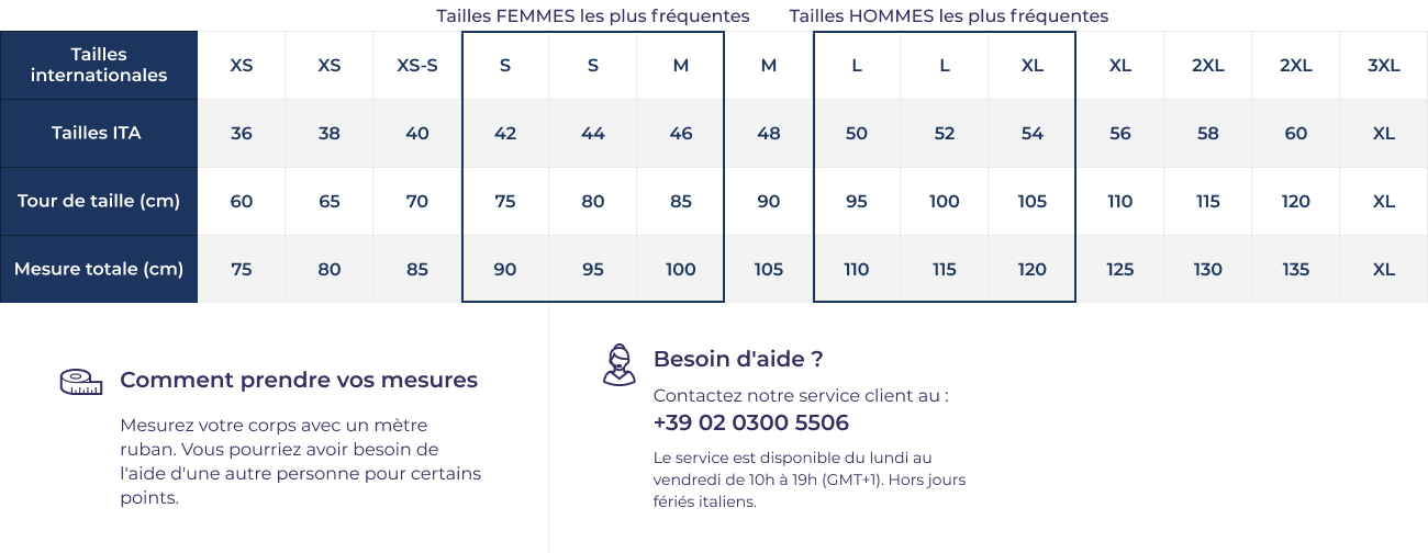 Guide des tailles