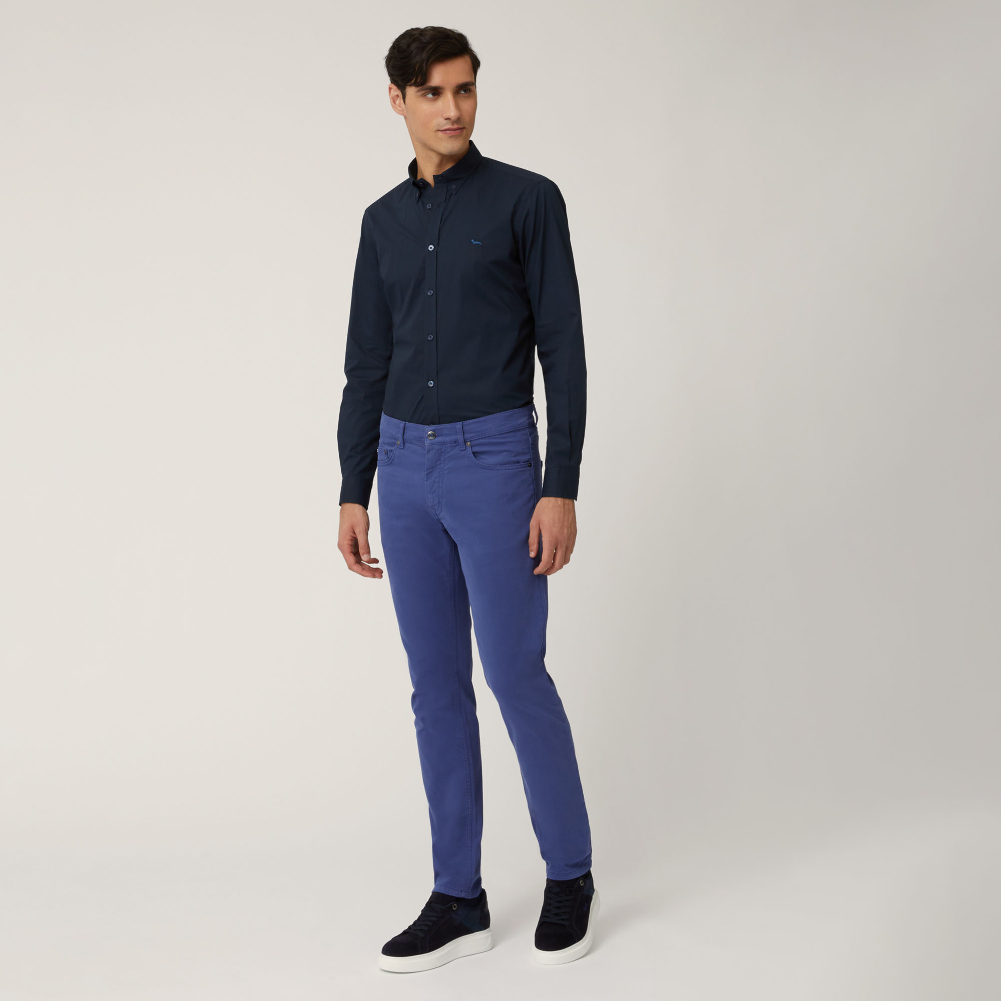 Pantalone Cinque Tasche In Cotone Stretch Elevated Utility, Blu Chiaro, large image number 3