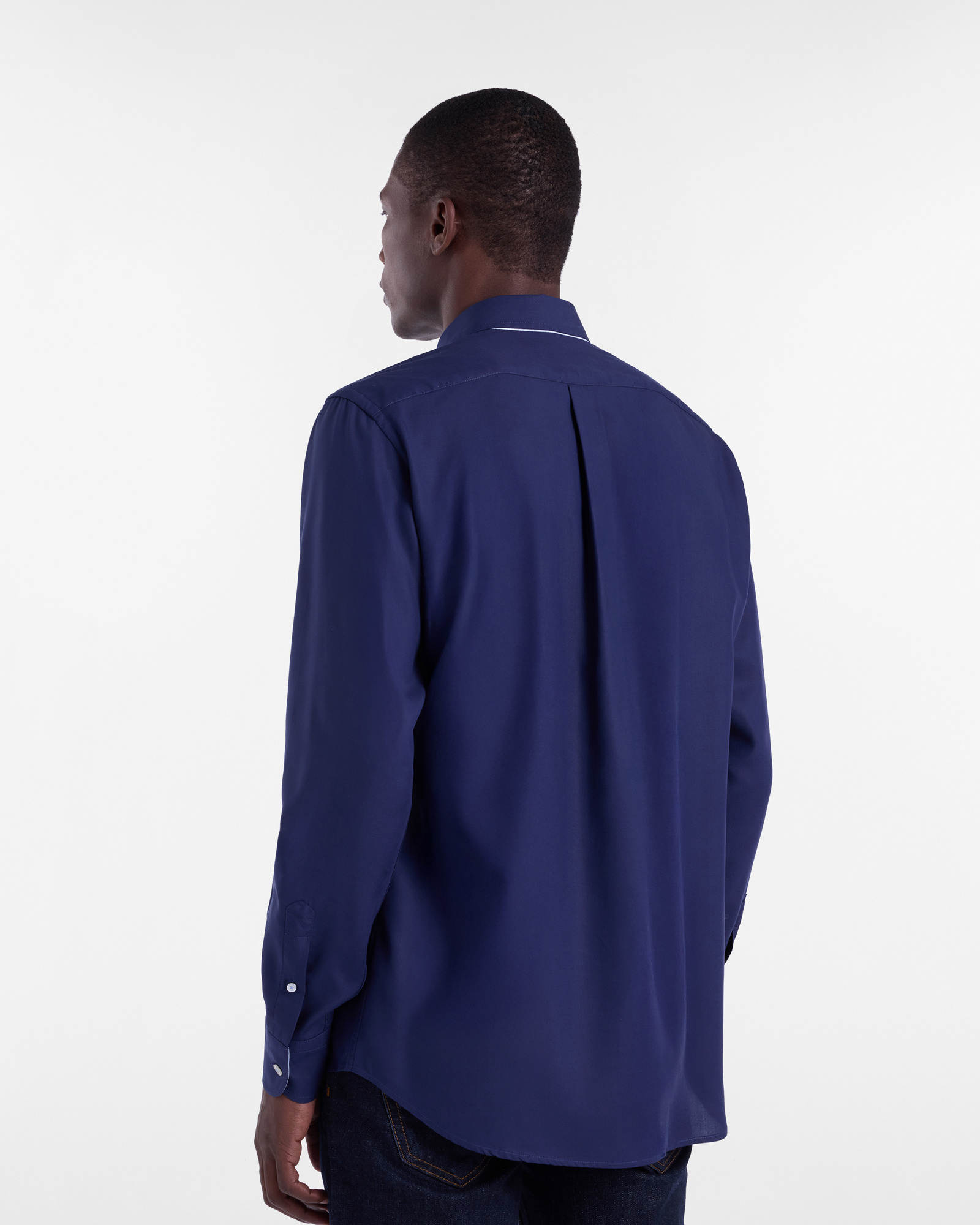 Shirt with Contrast Details, Navy Blue, large image number 1