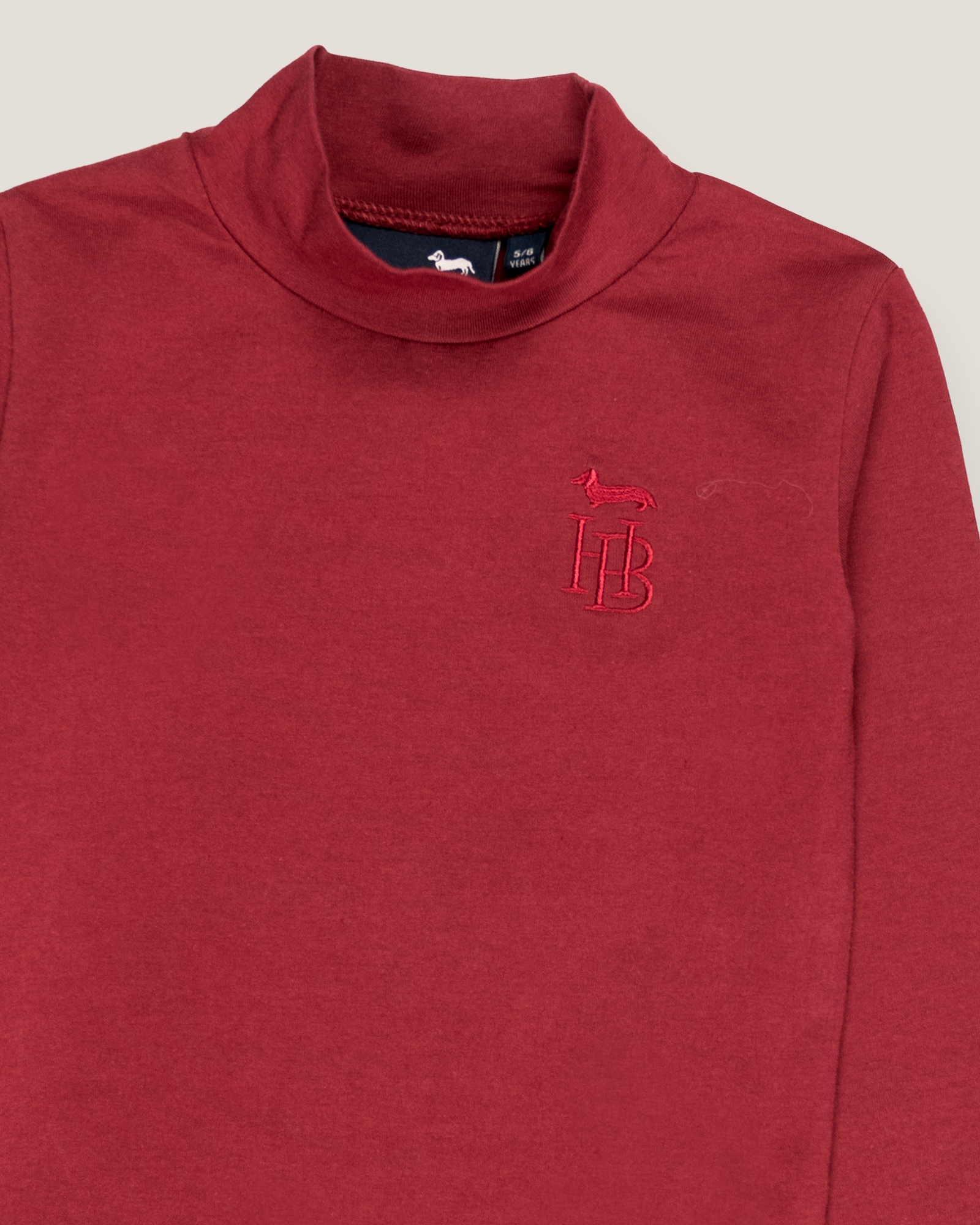 Jersey mock neck top, Burgundy, large
