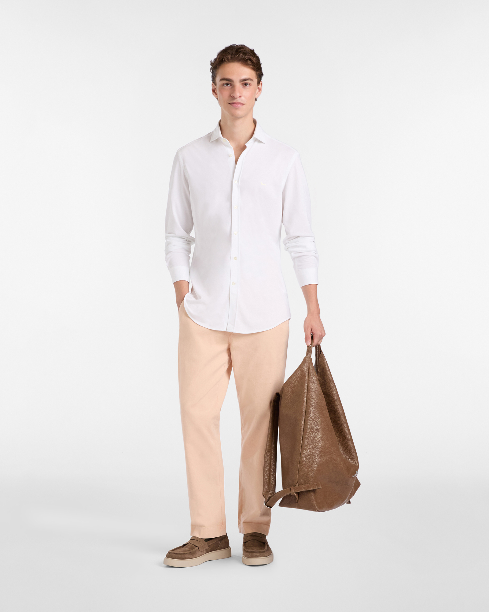 Solid Color Jersey Shirt, White, large image number 3