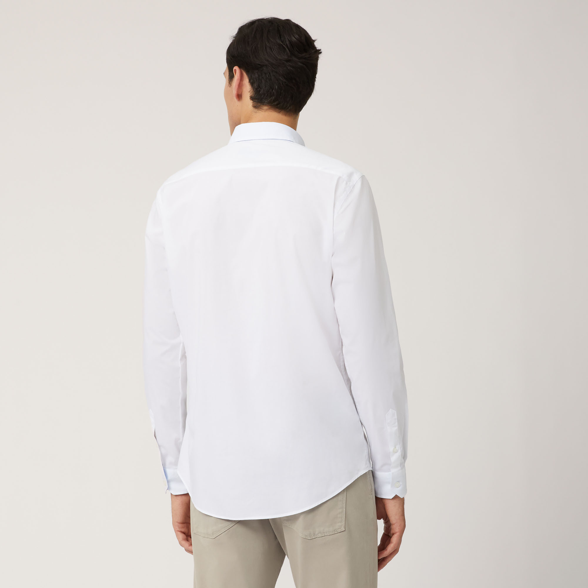 Cotton Shirt With Contrasting Inner Detail, White, large image number 1