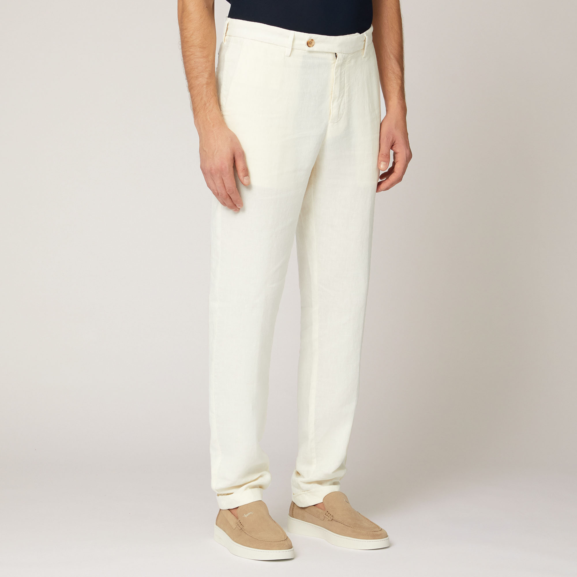 Linen Pants, Beige, large