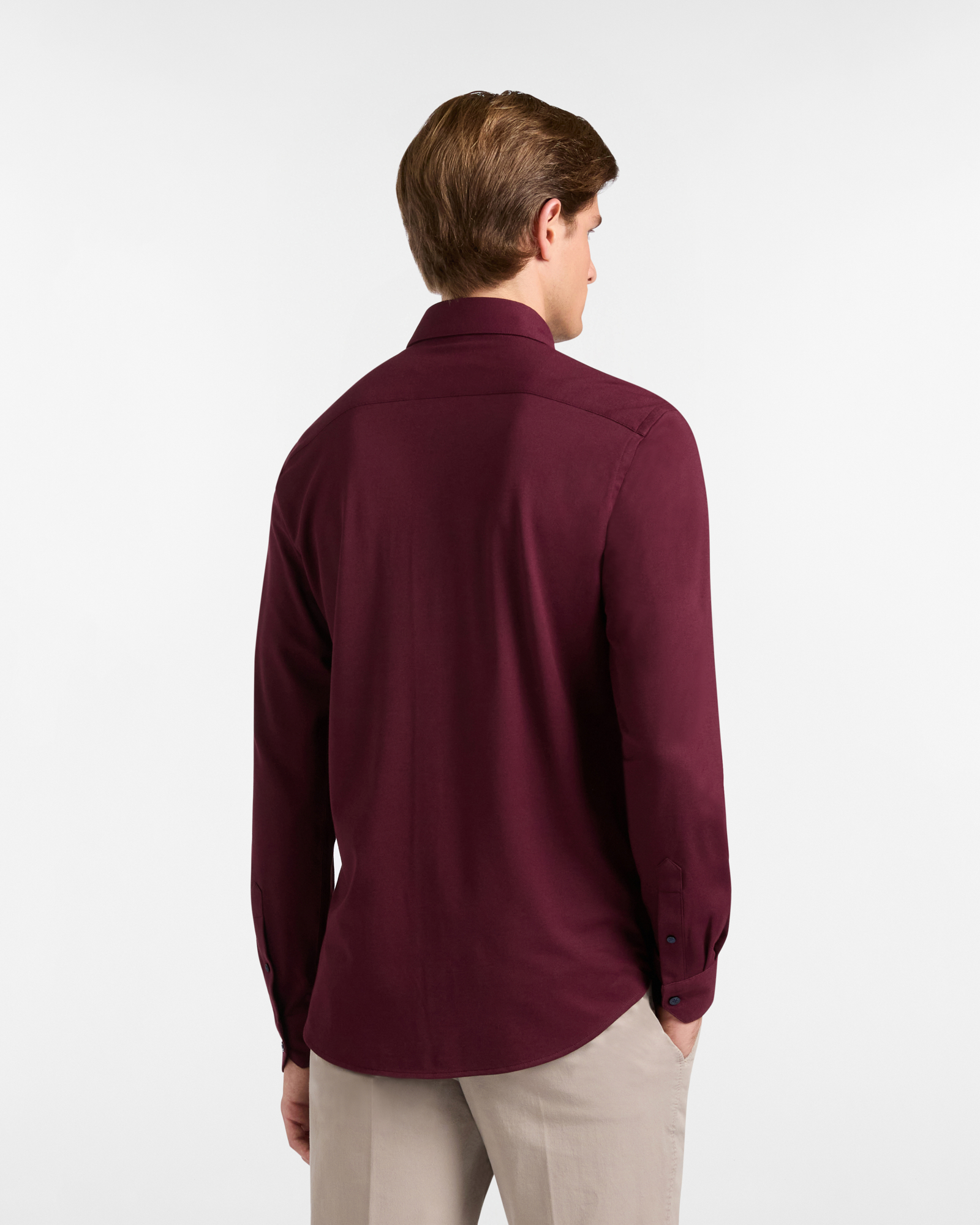 Solid Color Jersey Shirt, Dark Red, large image number 1