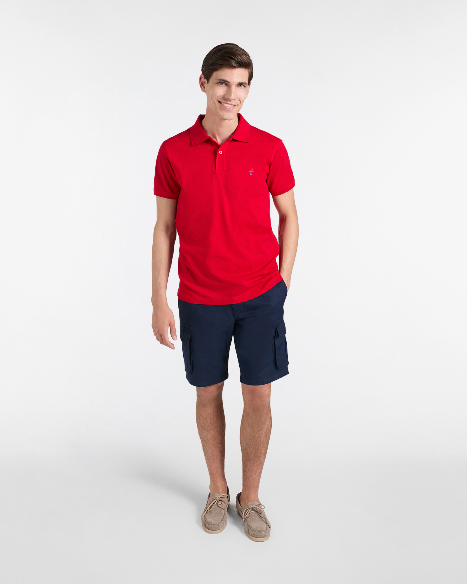 Polo uomo basic tinta unita, Rosso, large image number 3