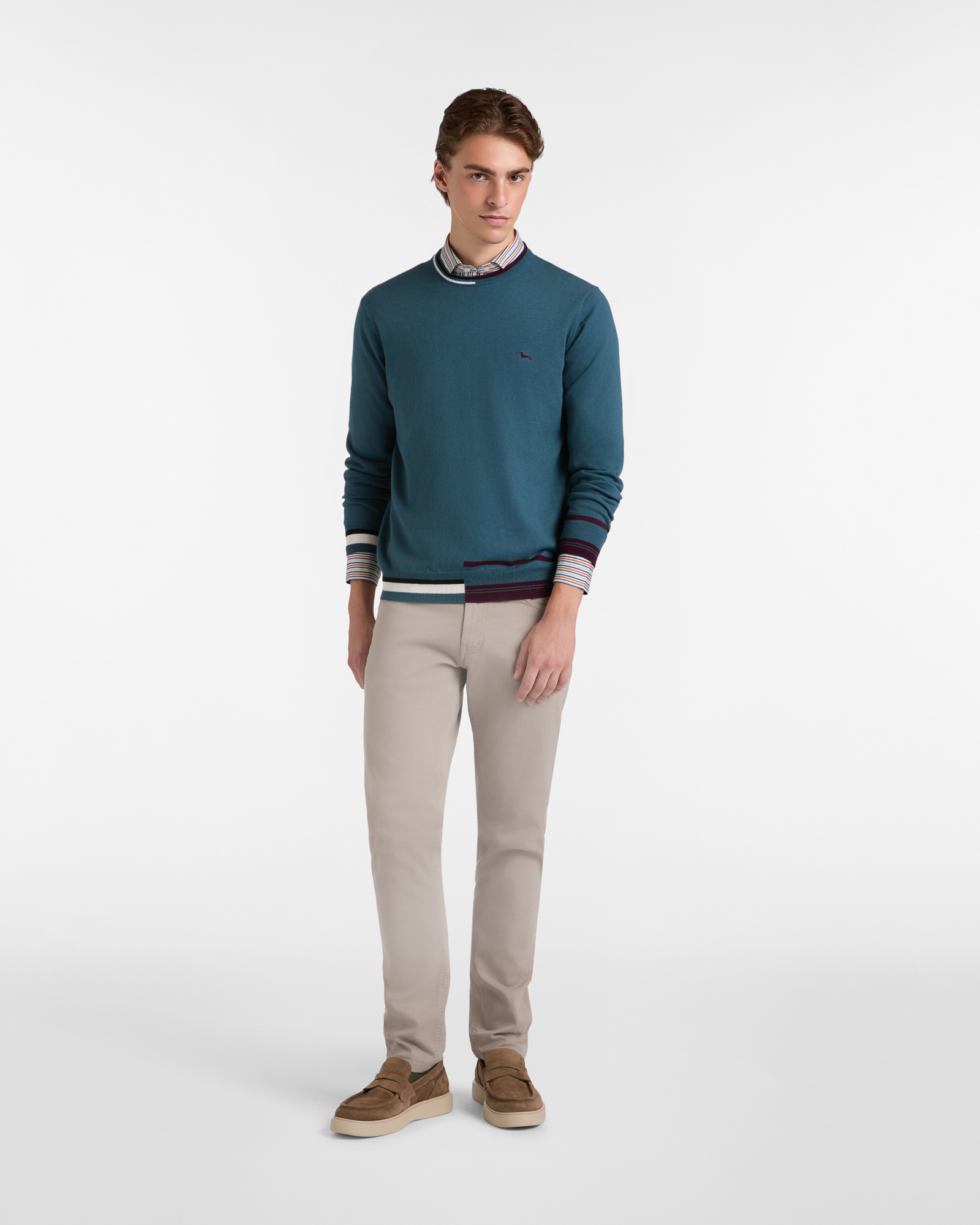 Wool Blend Striped Pullover, Bluette, large image number 3