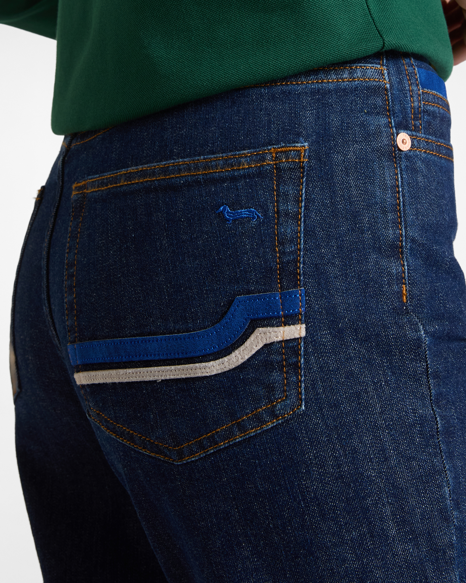 Women&rsquo;s denim five-pocket jeans with regular fit Made in Italy, DENIM BLUE, large