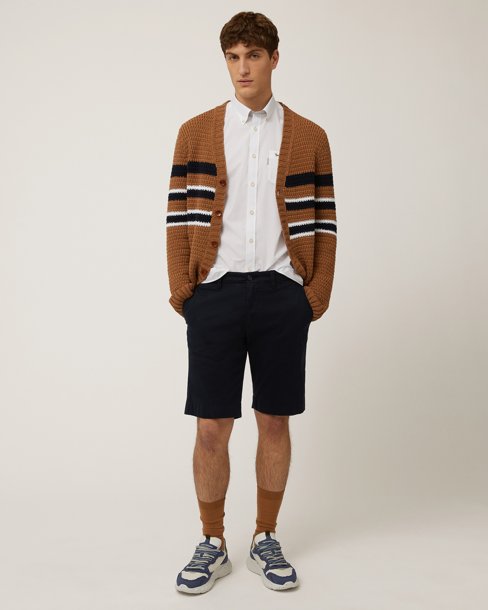Cotton Bermuda Shorts, Navy Blue, large image number 3