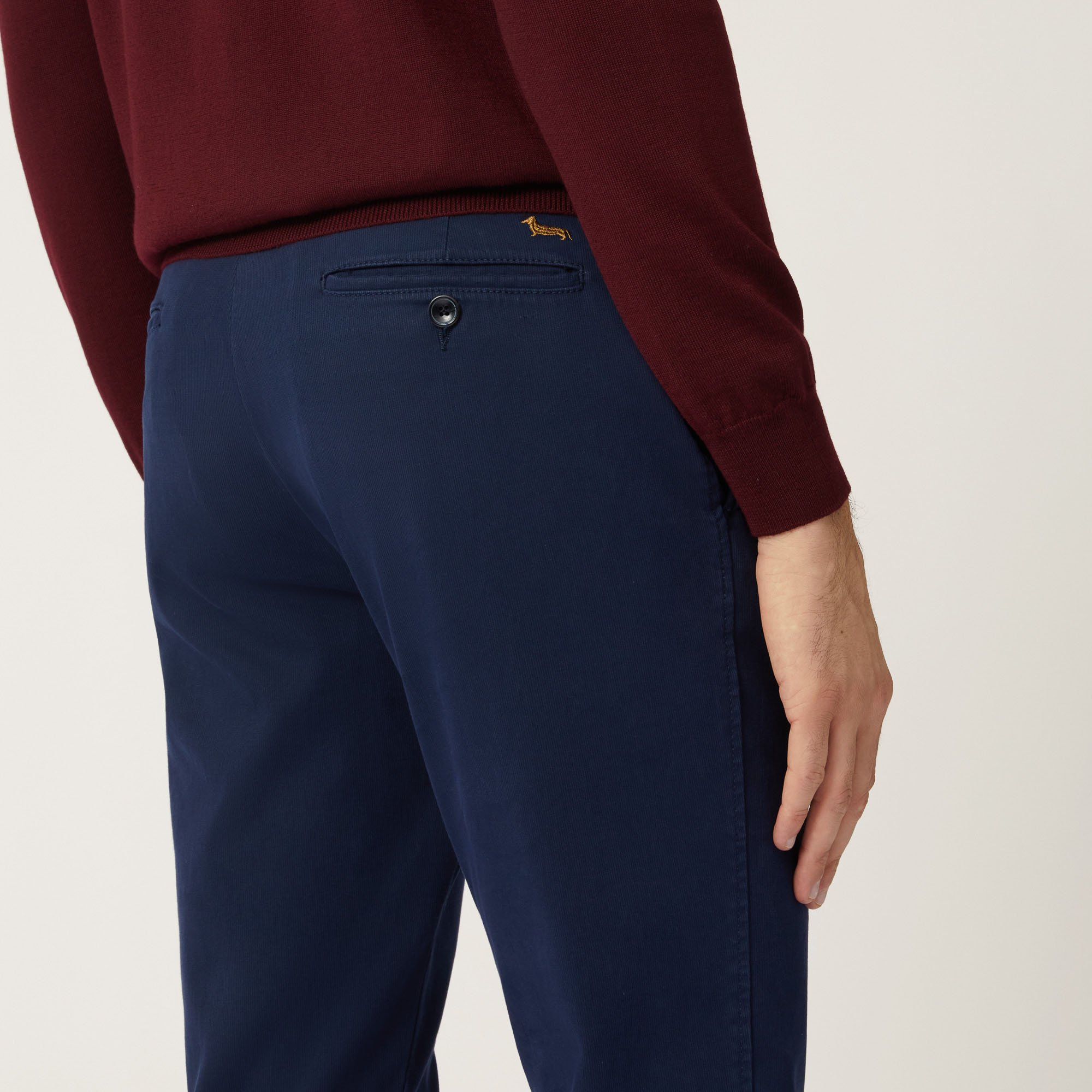 Pantalone Chino Narrow In Cotone Stretch, Blu Navy, large image number 2