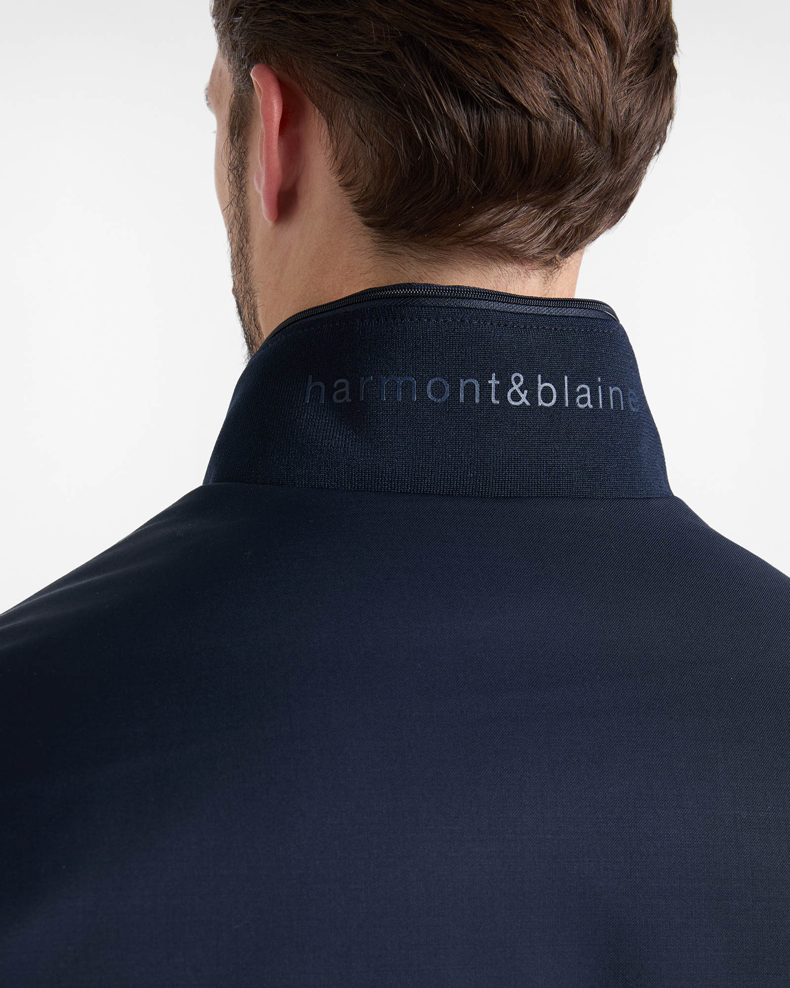 Bomber acolchado para hombre en mezcla de lana t&eacute;cnica, AZUL MARINO, large