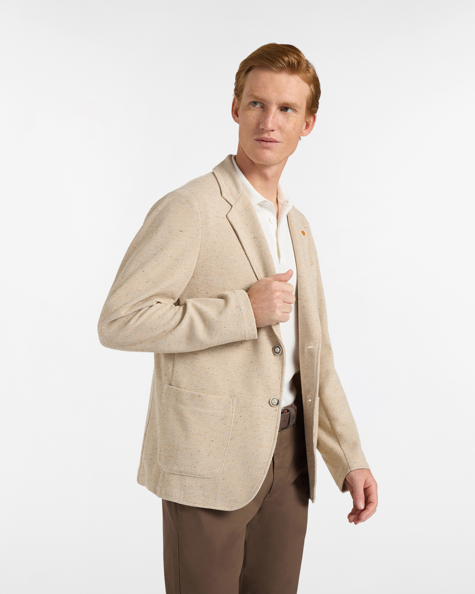 Giacca Uomo in Jersey, Uomo, Beige, Taglia: 46