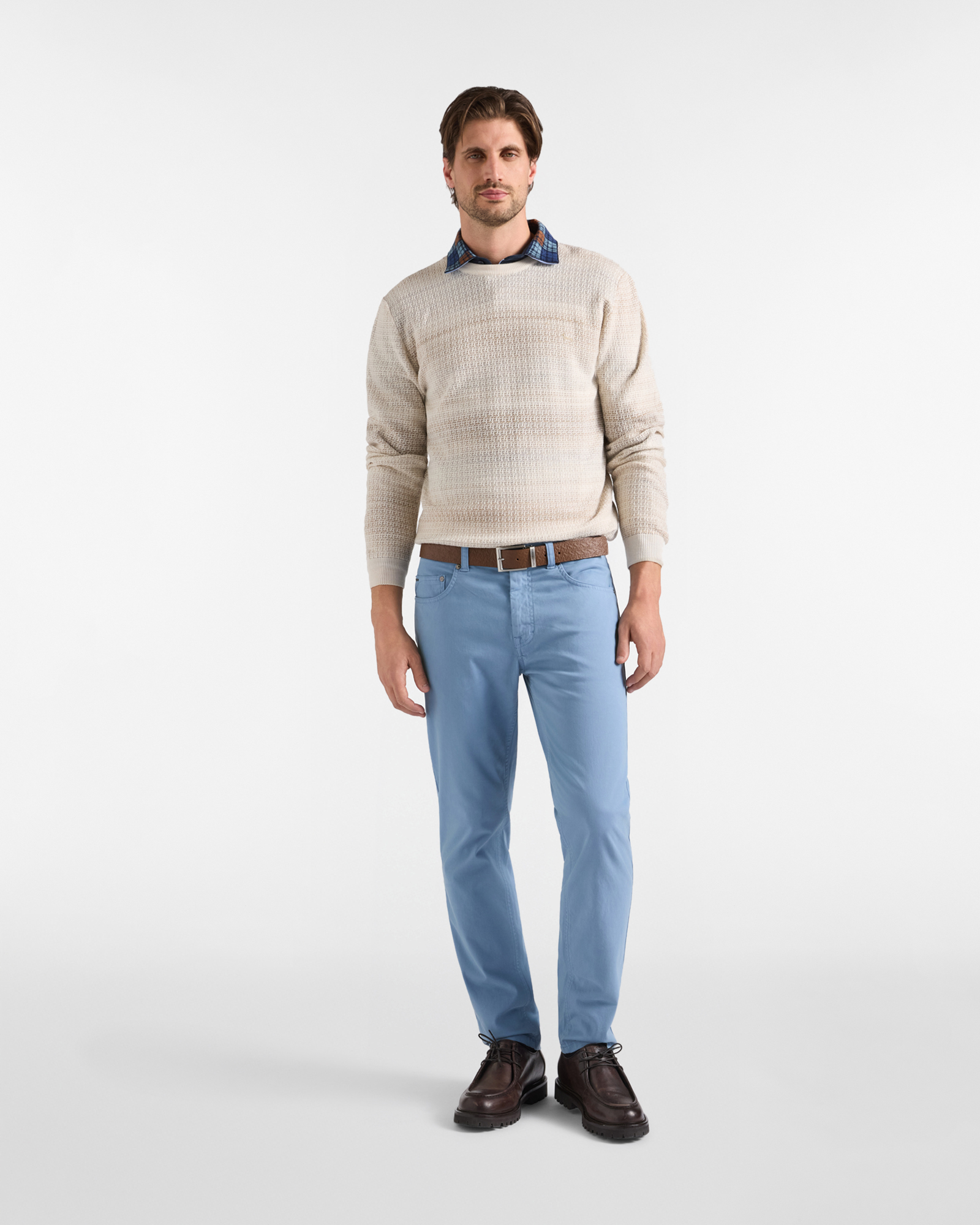 Maglia Uomo in 100% pura lana Regular Fit Made in Italy, TORTORA, large