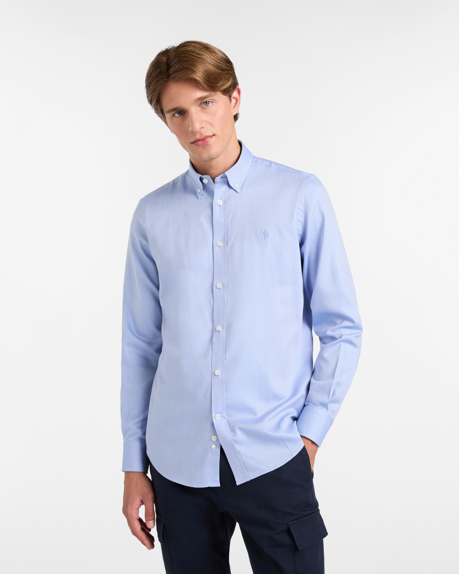 Regular Cotton Shirt, Dusty Blue, large image number 0