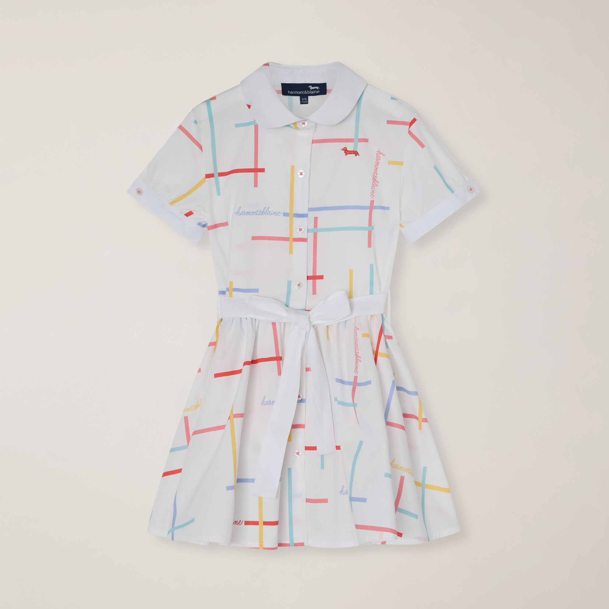 Shirt dress with belt