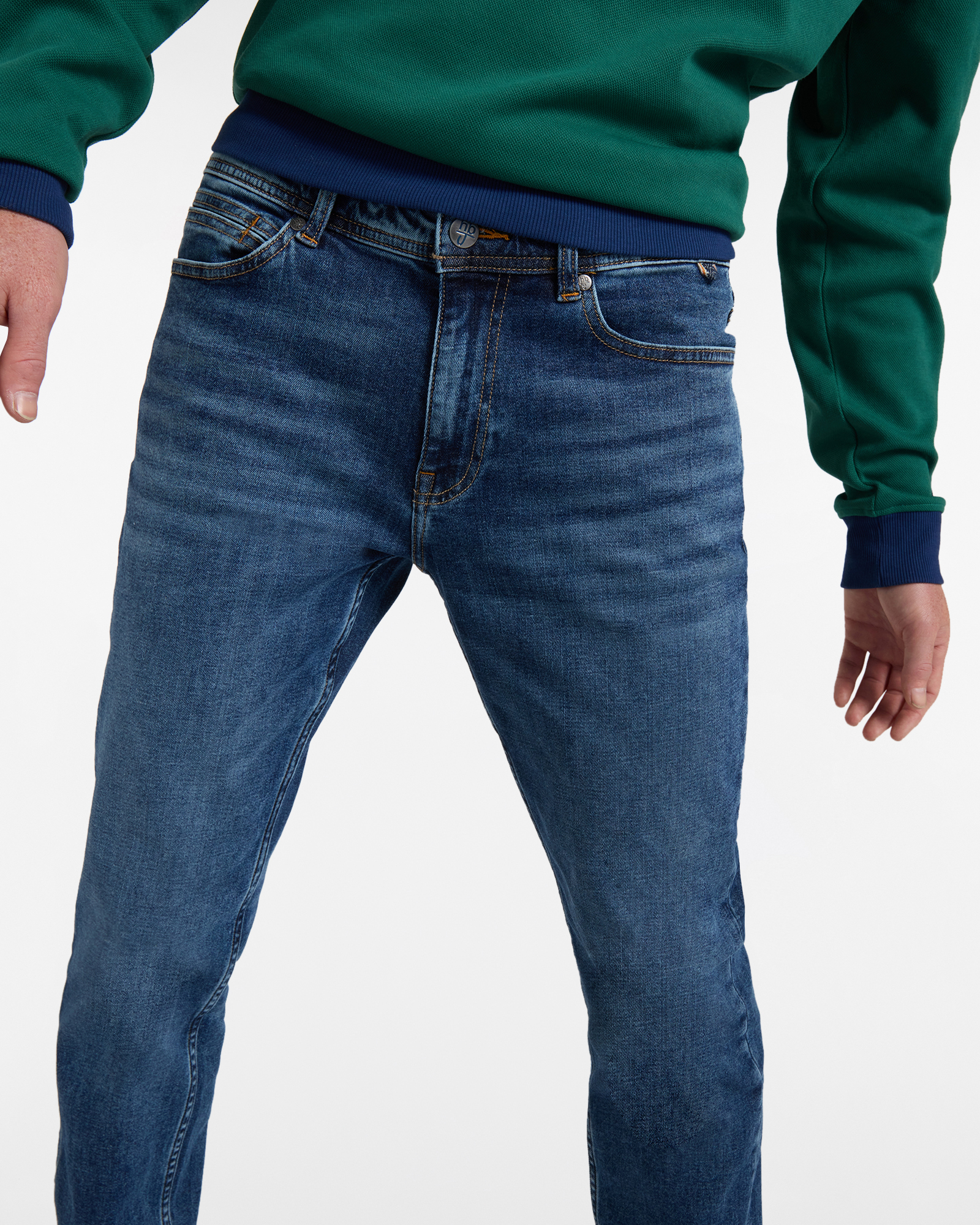 Denim Uomo Cinque tasche Narrow fit, Blu denim, large image number 2