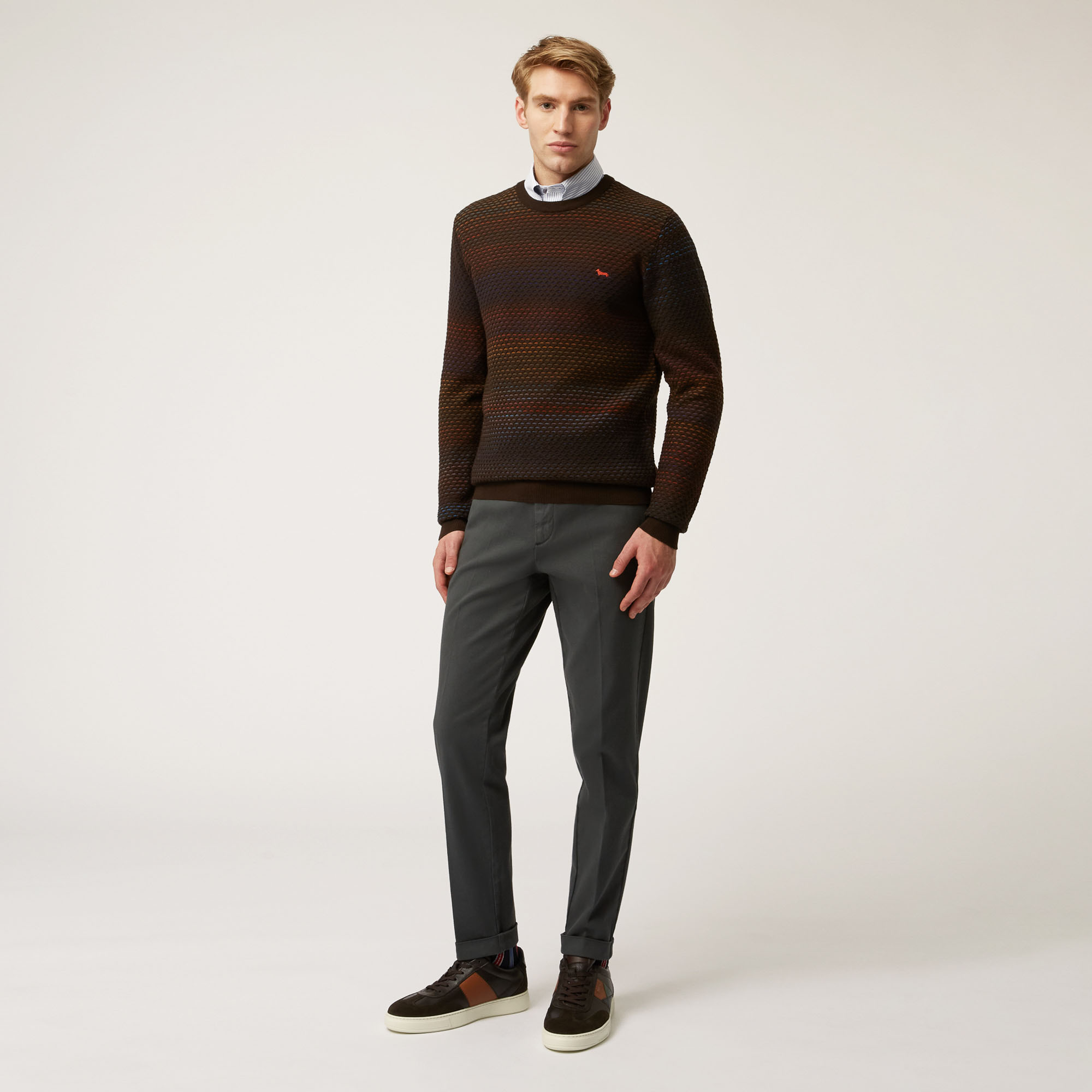 Pantalone In Cotone Stretch, Grigio, large image number 3