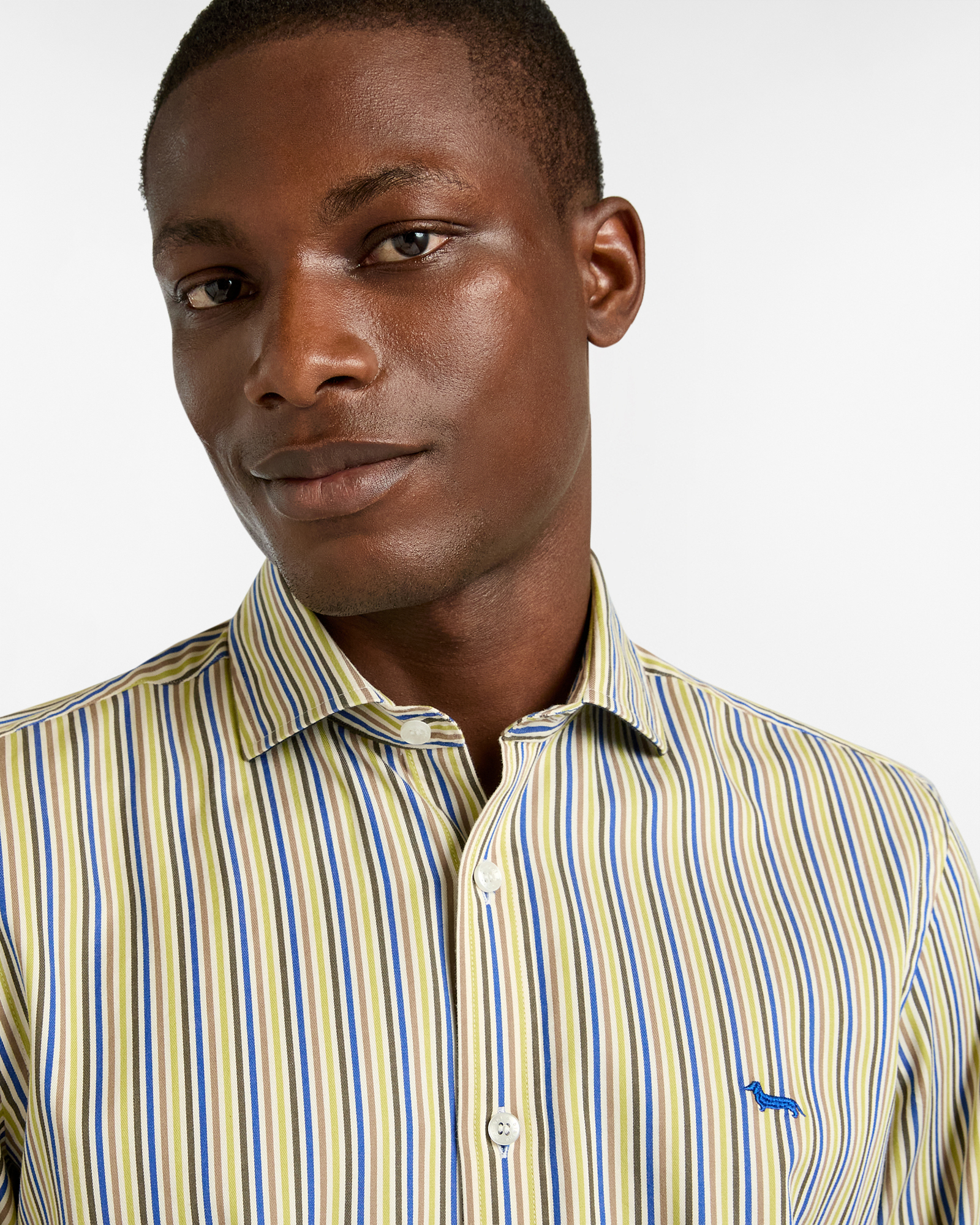 Narrow Striped Shirt, Green, large image number 2