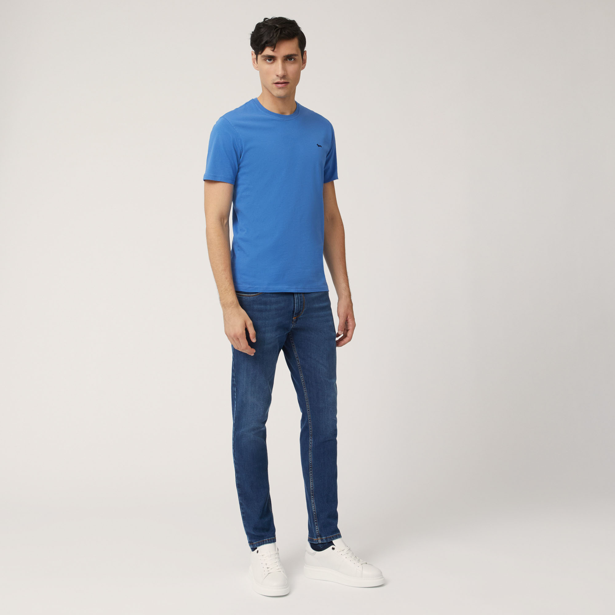 Cotton Jersey T-Shirt, Blue, large image number 3