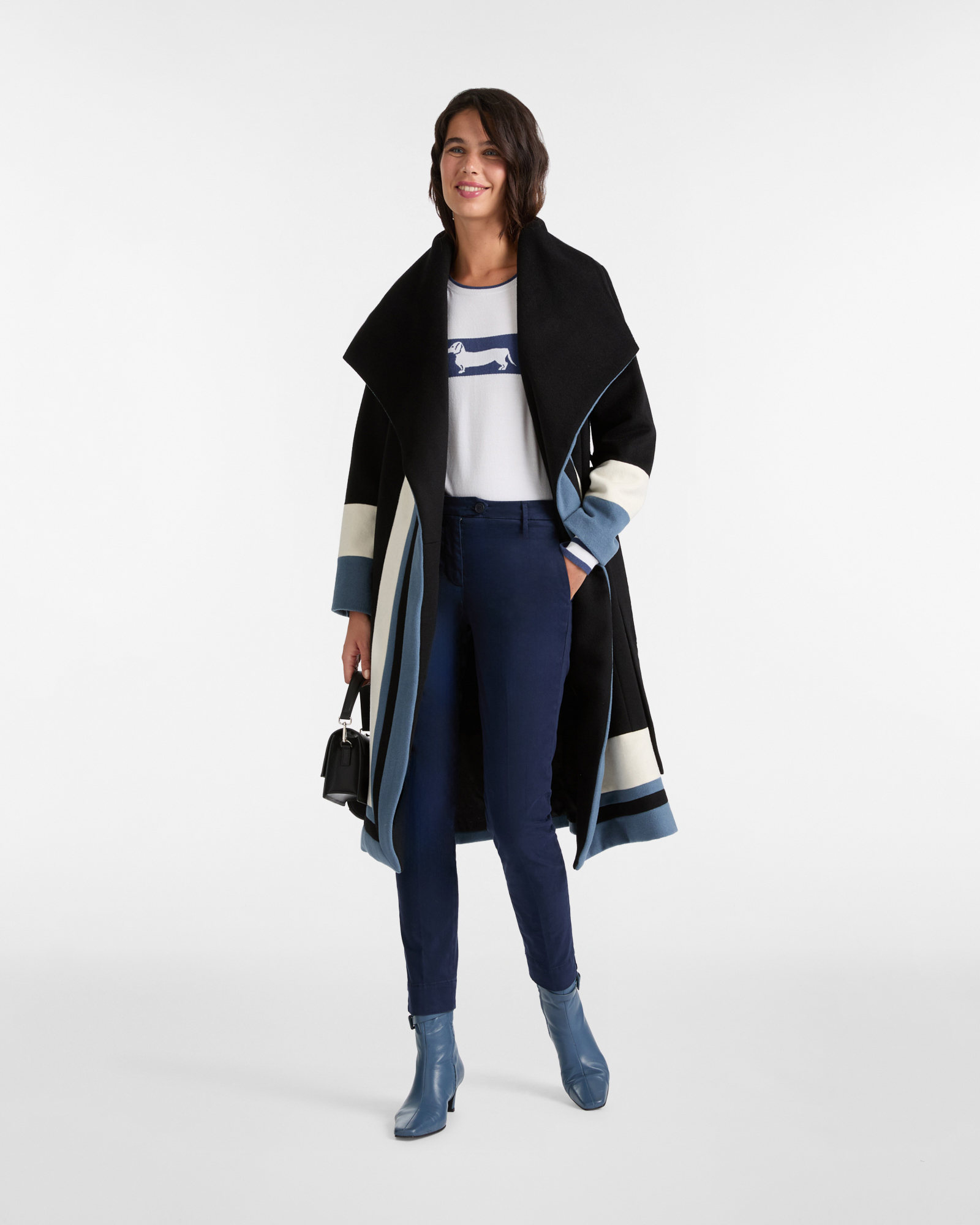 Stretch Gabardine Trousers, Navy Blue, large image number 3