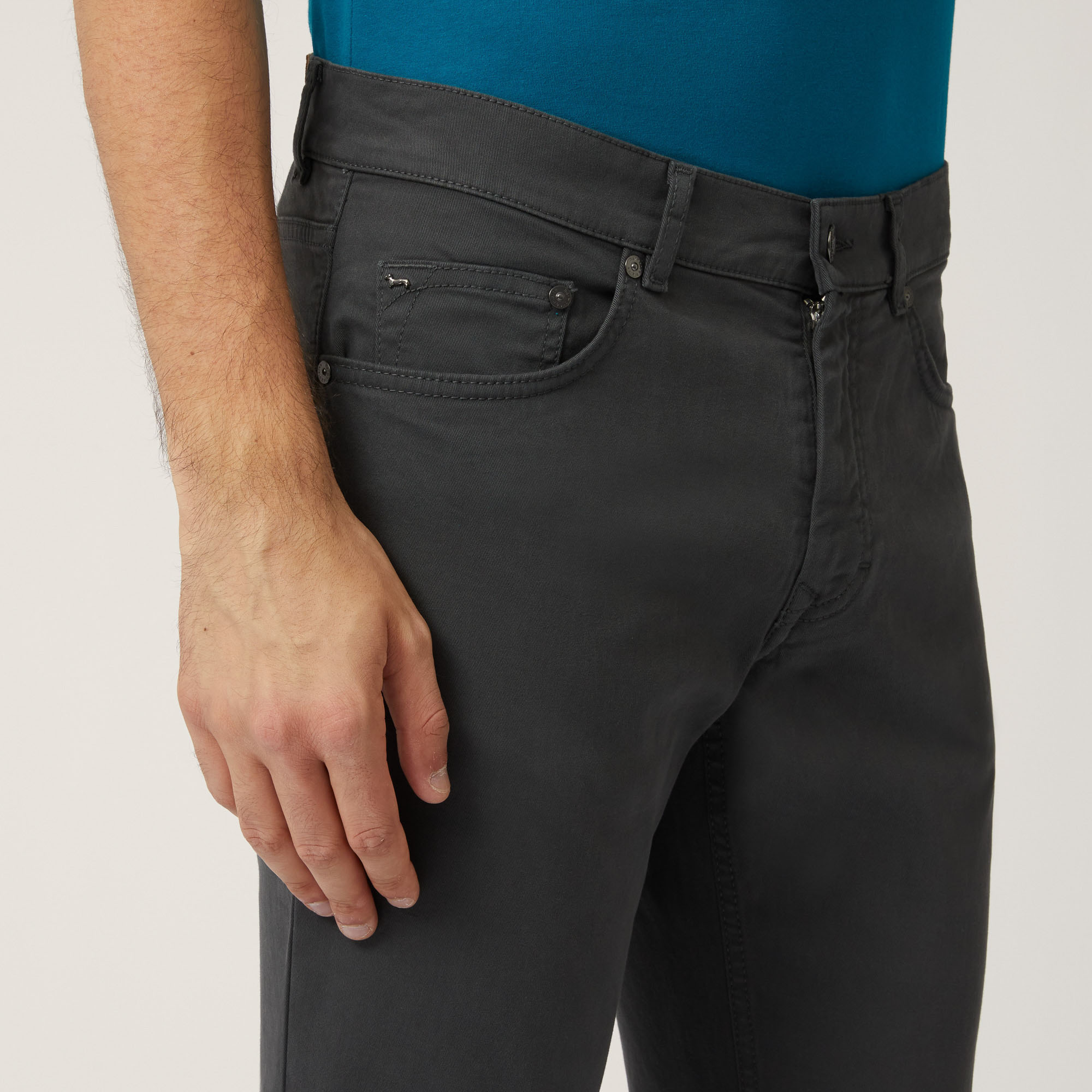 Elevate Dutility Five-Pocket Stretch Cotton Pants, Gray, large