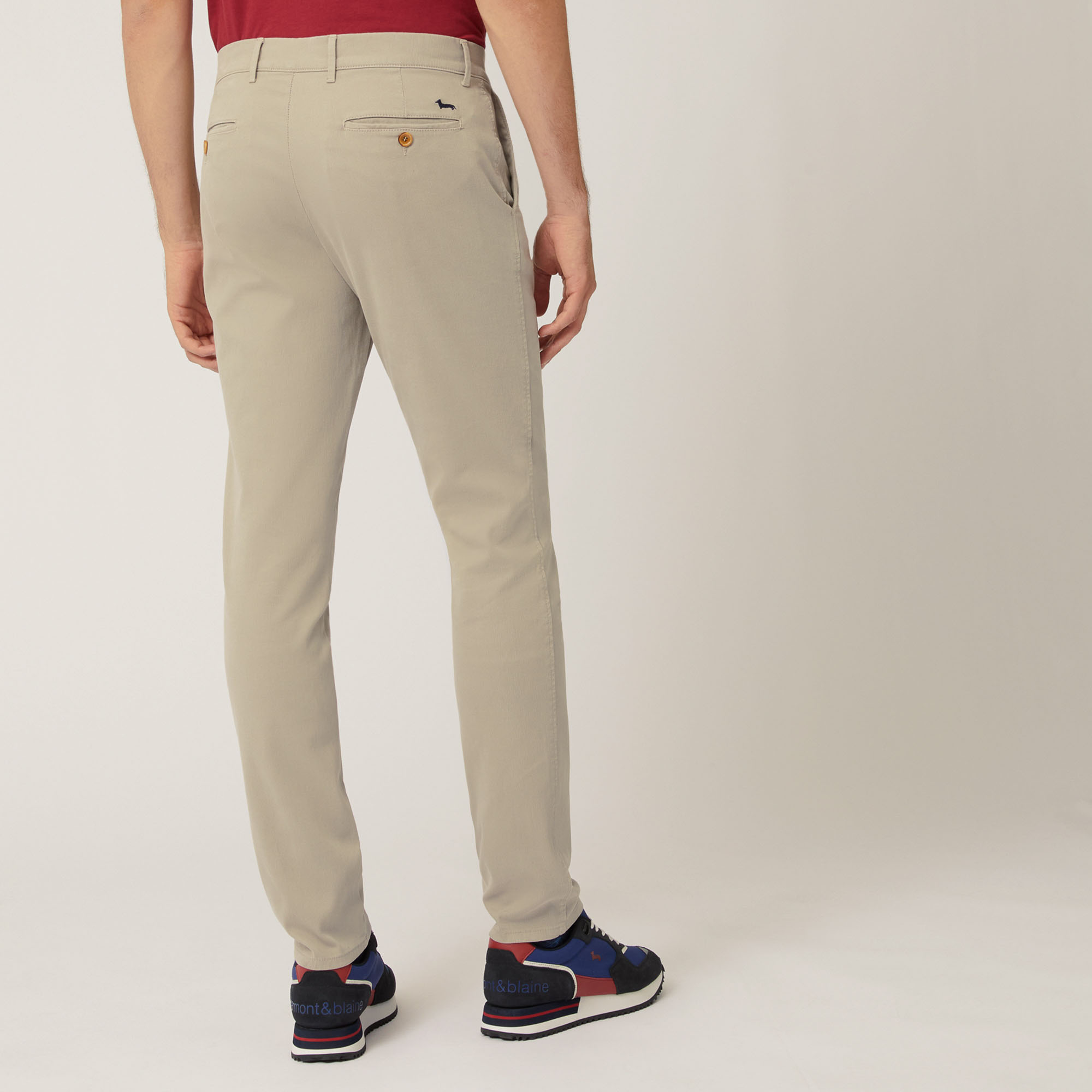 Narrow-Fit Stretch Cotton Chinos, Beige, large image number 1