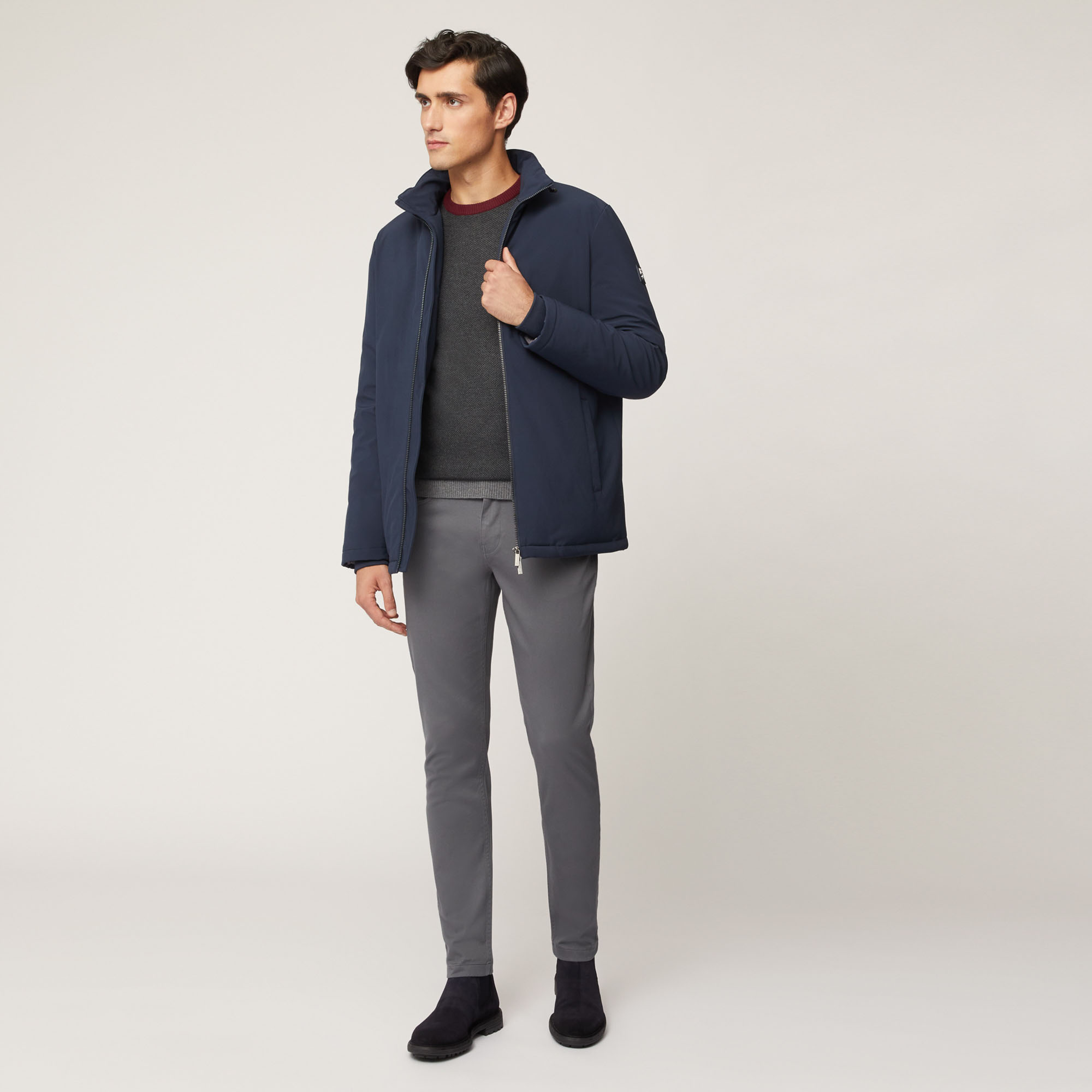 Giubbotto Con Collo Alto, Light Blue, large image number 3