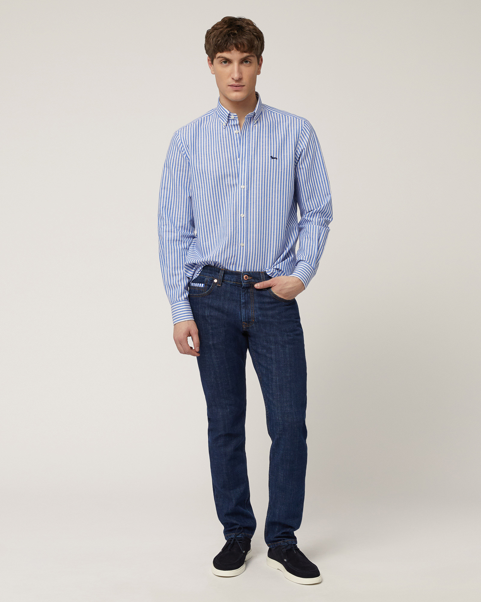 Striped Regular Shirt, Dark Lavender, large image number 3