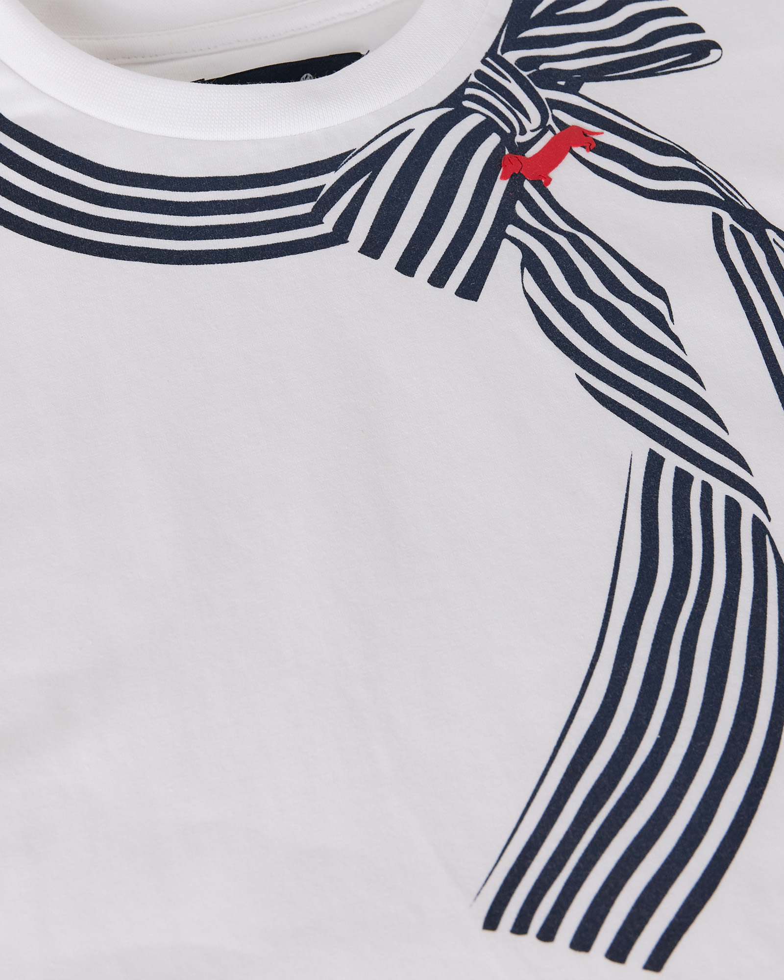 T-shirt con fiocco a righe, Bianco, large image number 2