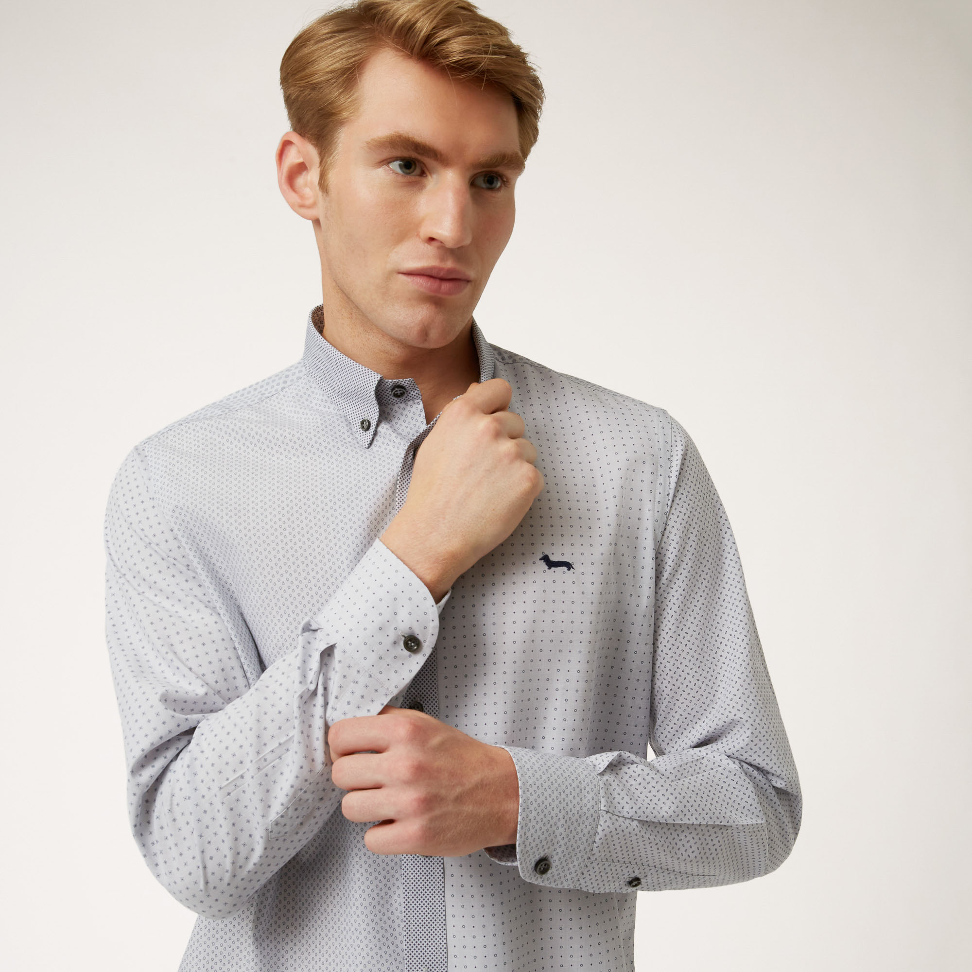 Camicia In Cotone Stile Patchwork, Grigio, large image number 2
