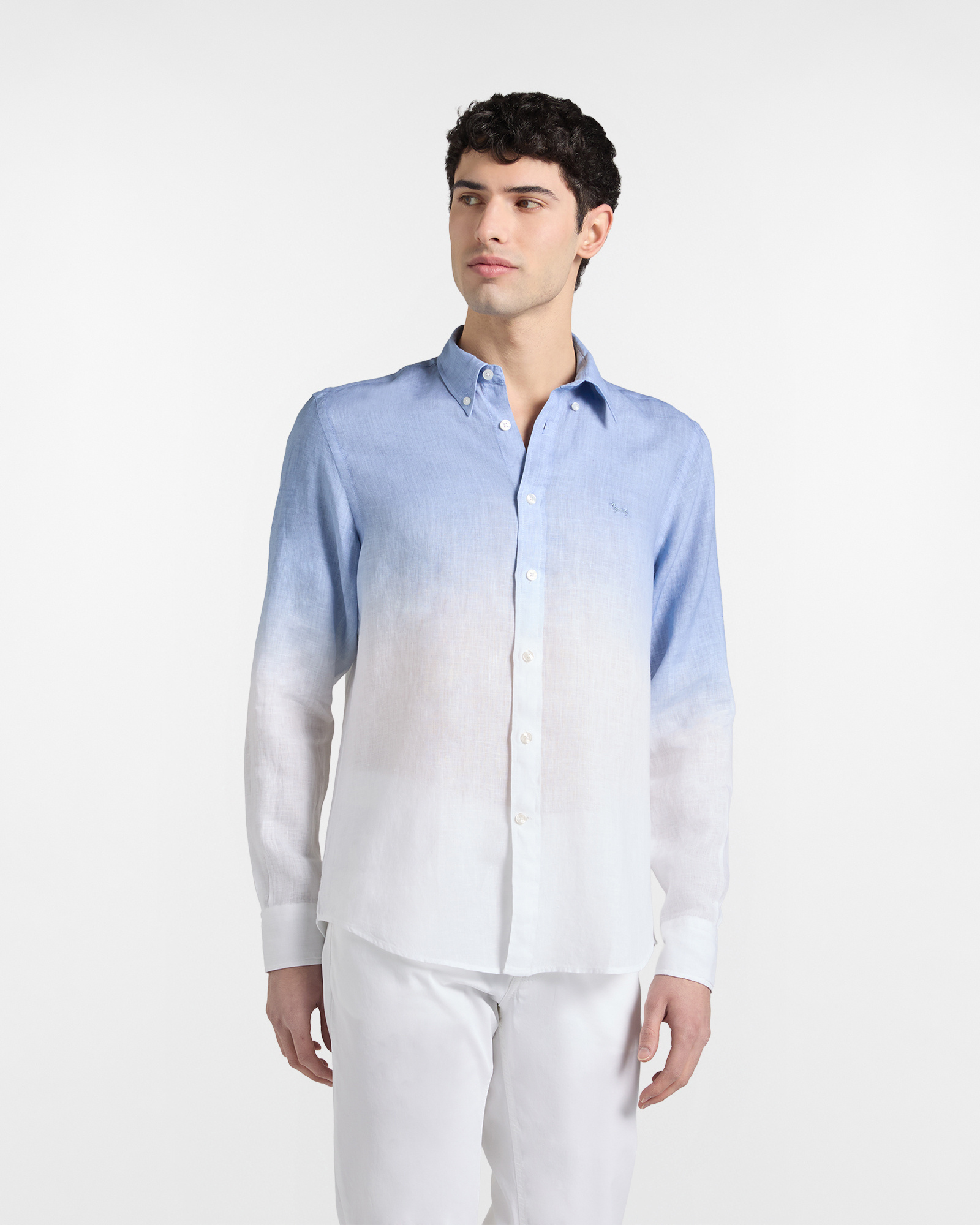 Camisa estampada en degradado, Celeste, large image number 0