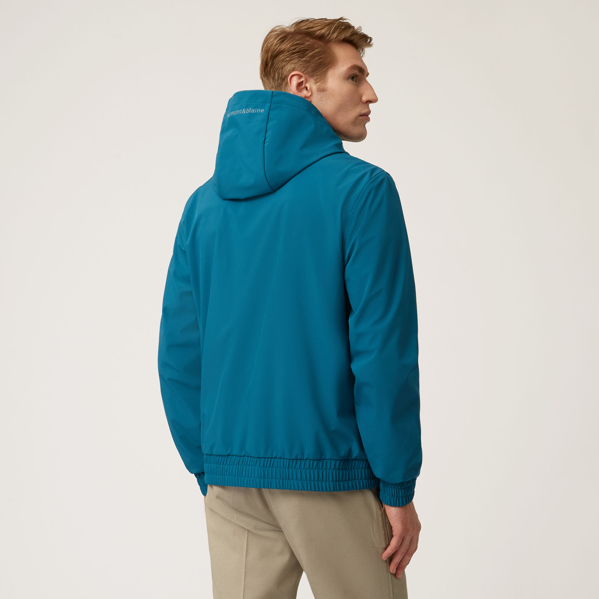 Softshell Bomber Jacket With Hood, Blue, large image number 1