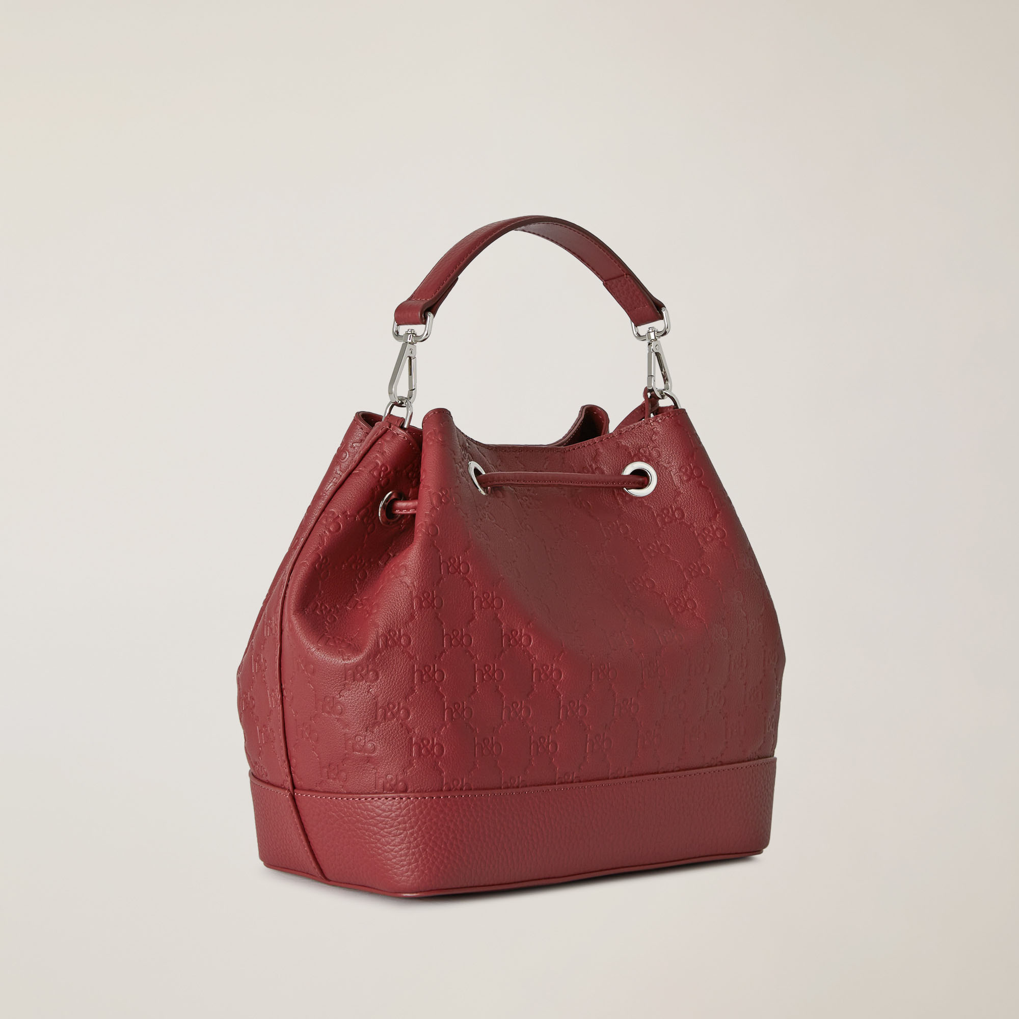 Bucket Bag With All-Over Monogram, Red, large image number 1