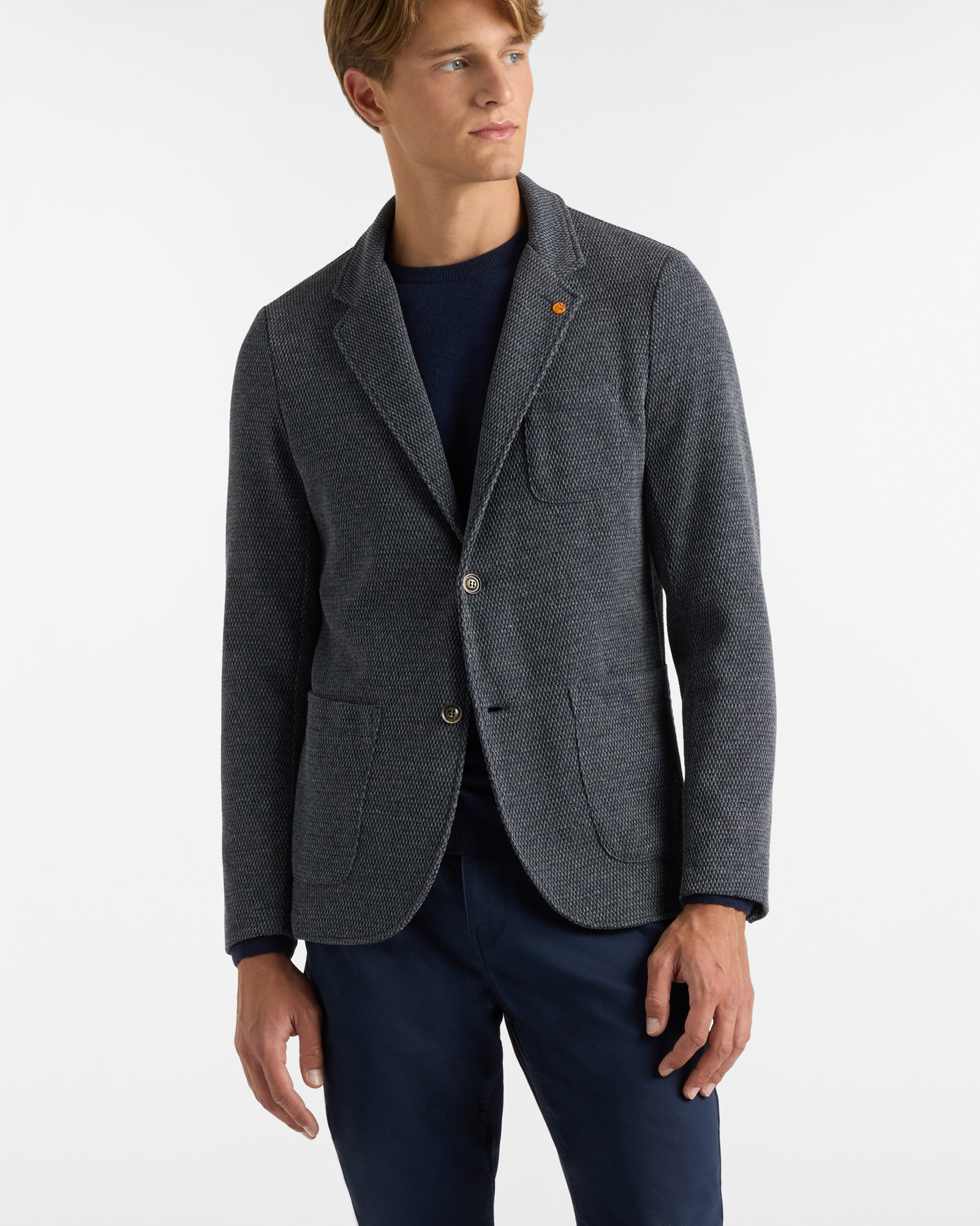 Giacca Misto Cotone Melange, Grigio Scuro, large