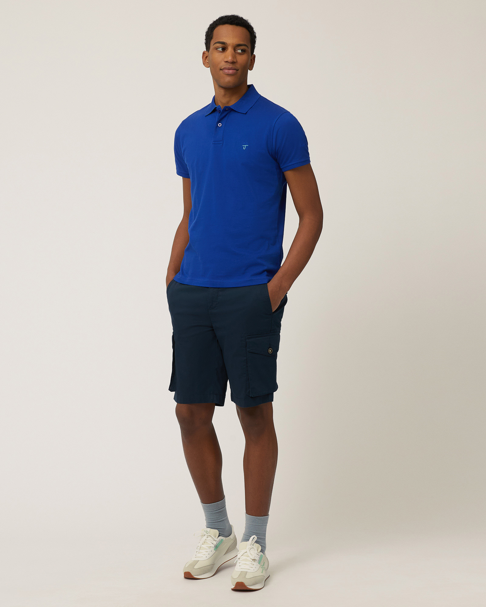 Narrow-Fit Cotton Polo, Electric Blue, large image number 3