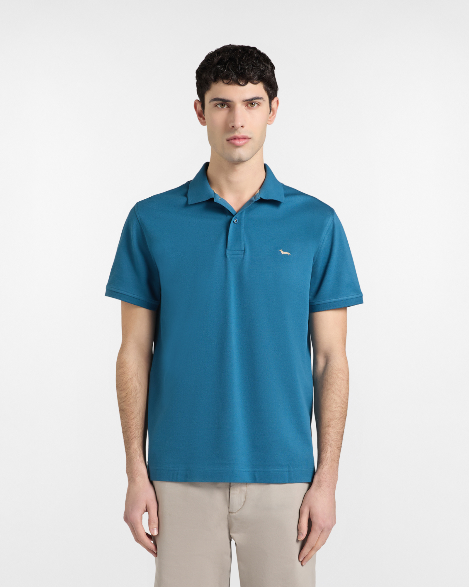 Harmont&Blaine - Polo Uomo Basic in Piqué, Uomo, Blu, Taglia: M