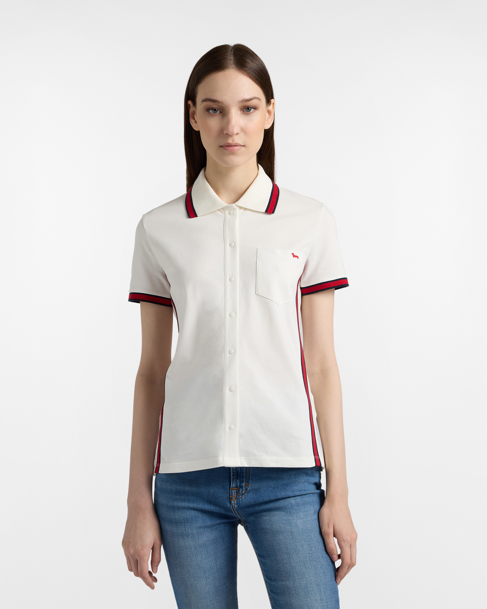 Women's polo shirt with buttons