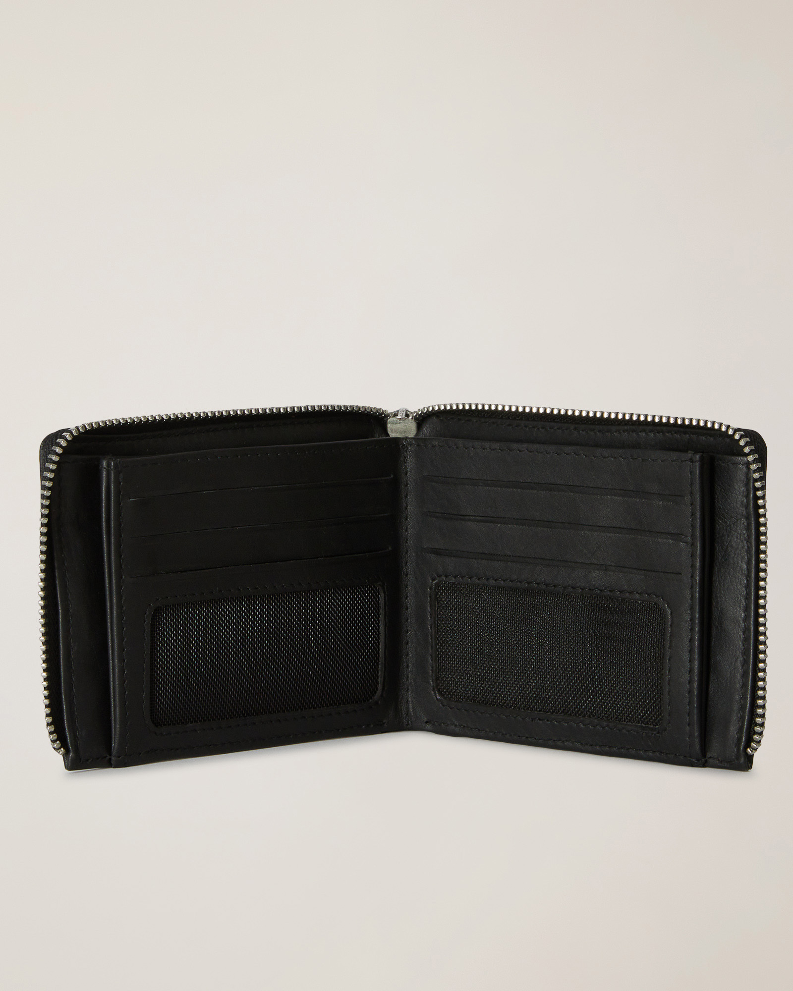 Branded Zip-Around Wallet, Black, large image number 2