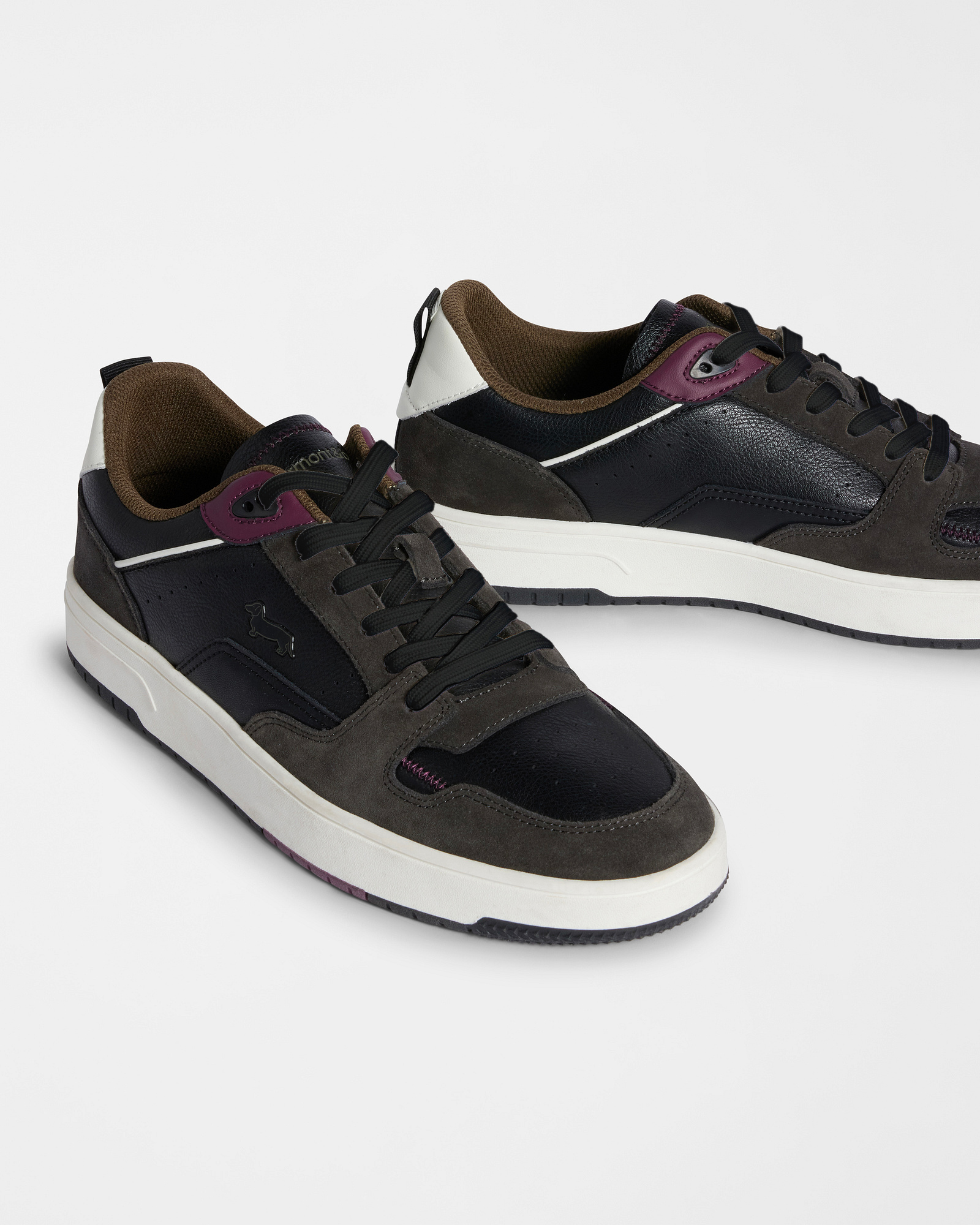 Zapatillas de estilo urbano en cuero y ante, Gris, large image number 3