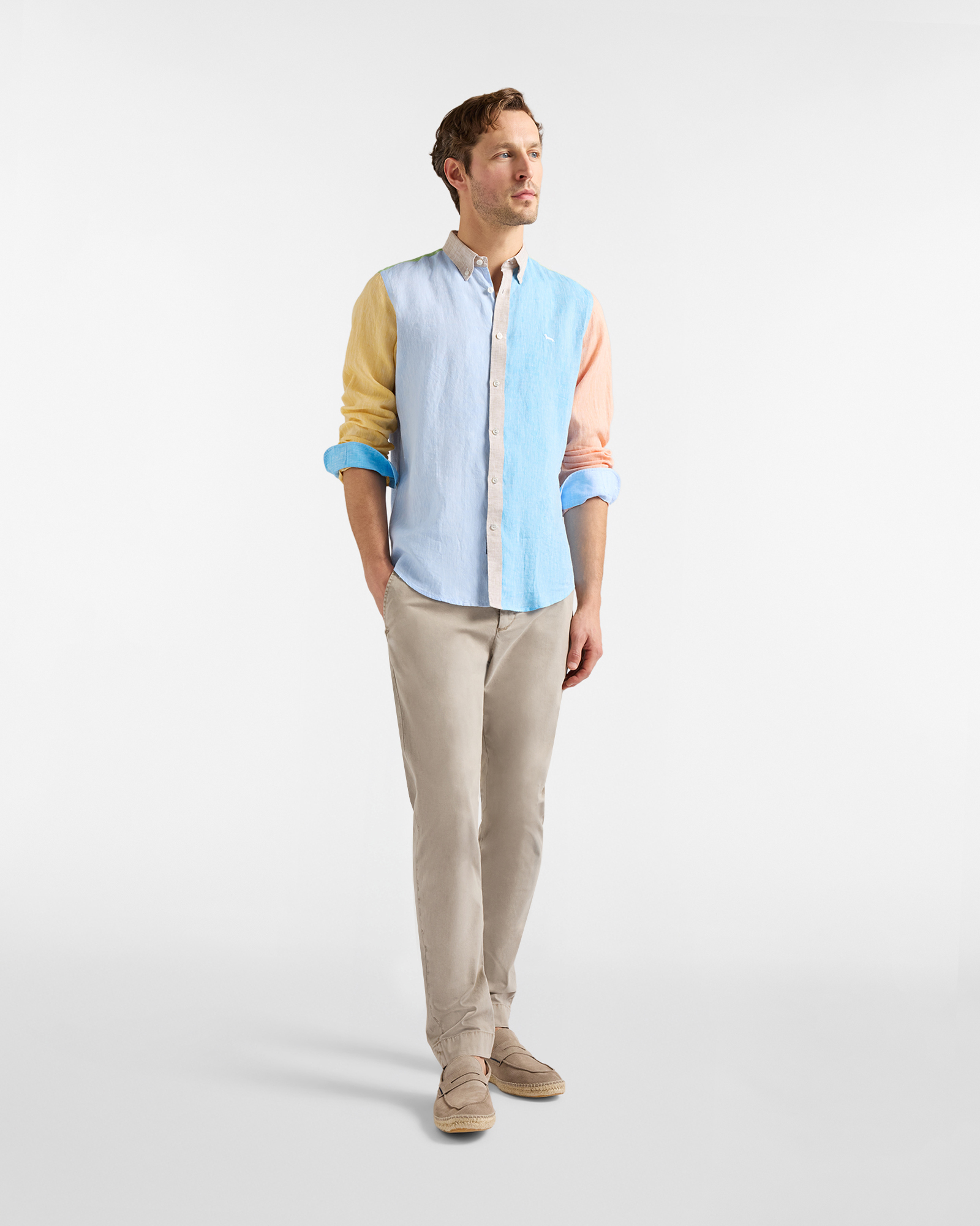 Camisa "Piazzetta" ocho tejidos, Celeste, large image number 3