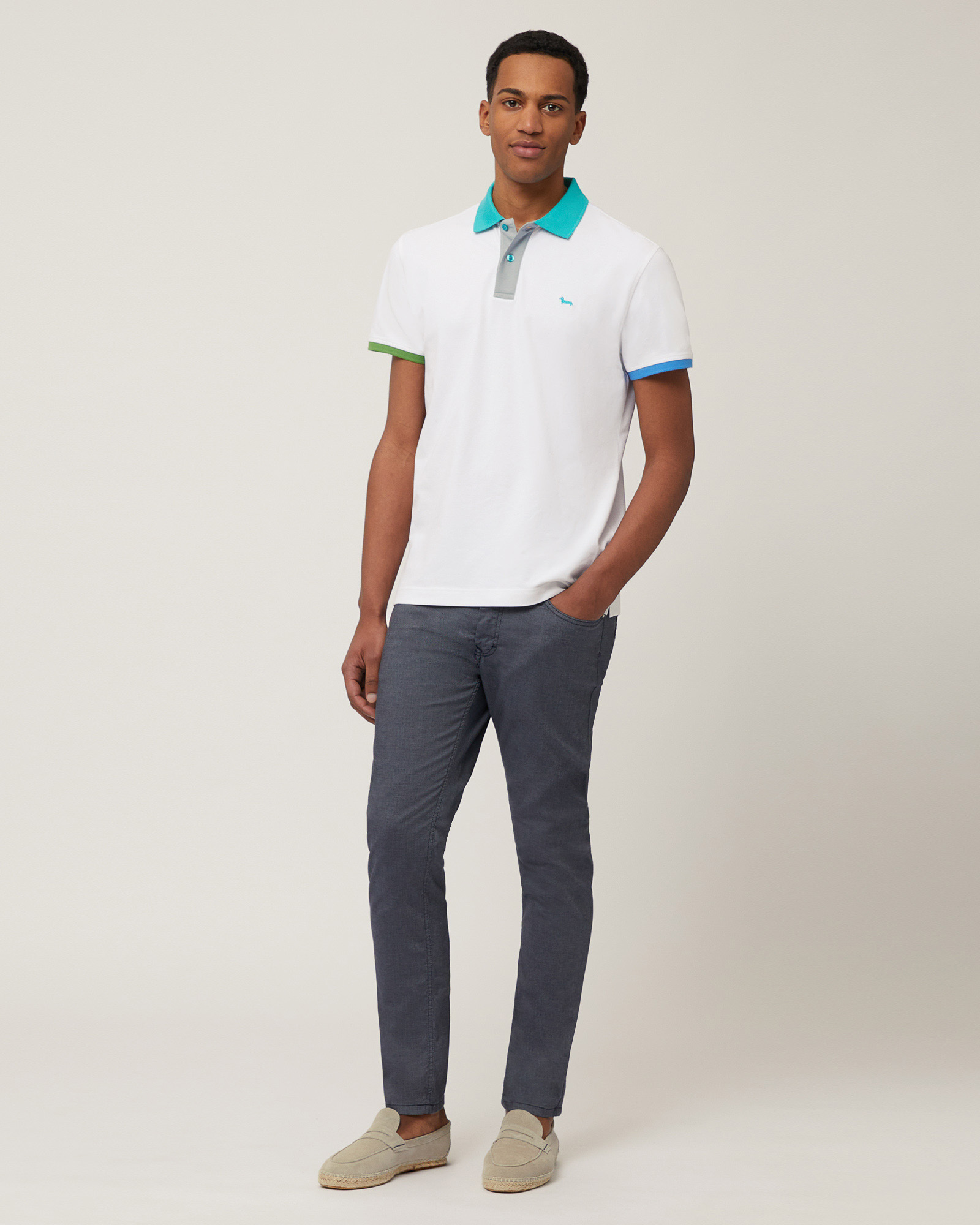 Narrow Five-Pocket Pants, Navy Blue, large image number 3