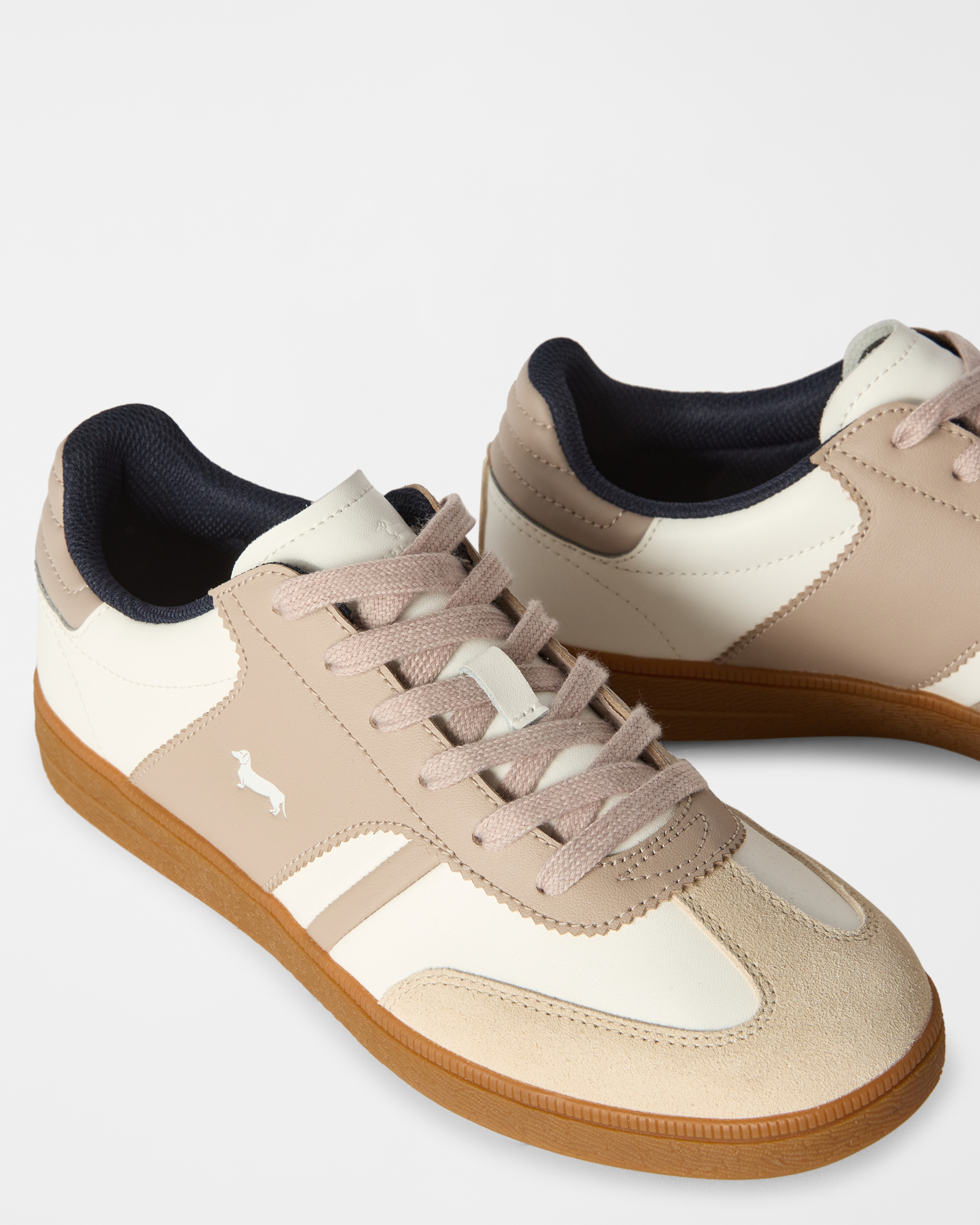Low-top leather sneakers, TAUPE, large image number 3