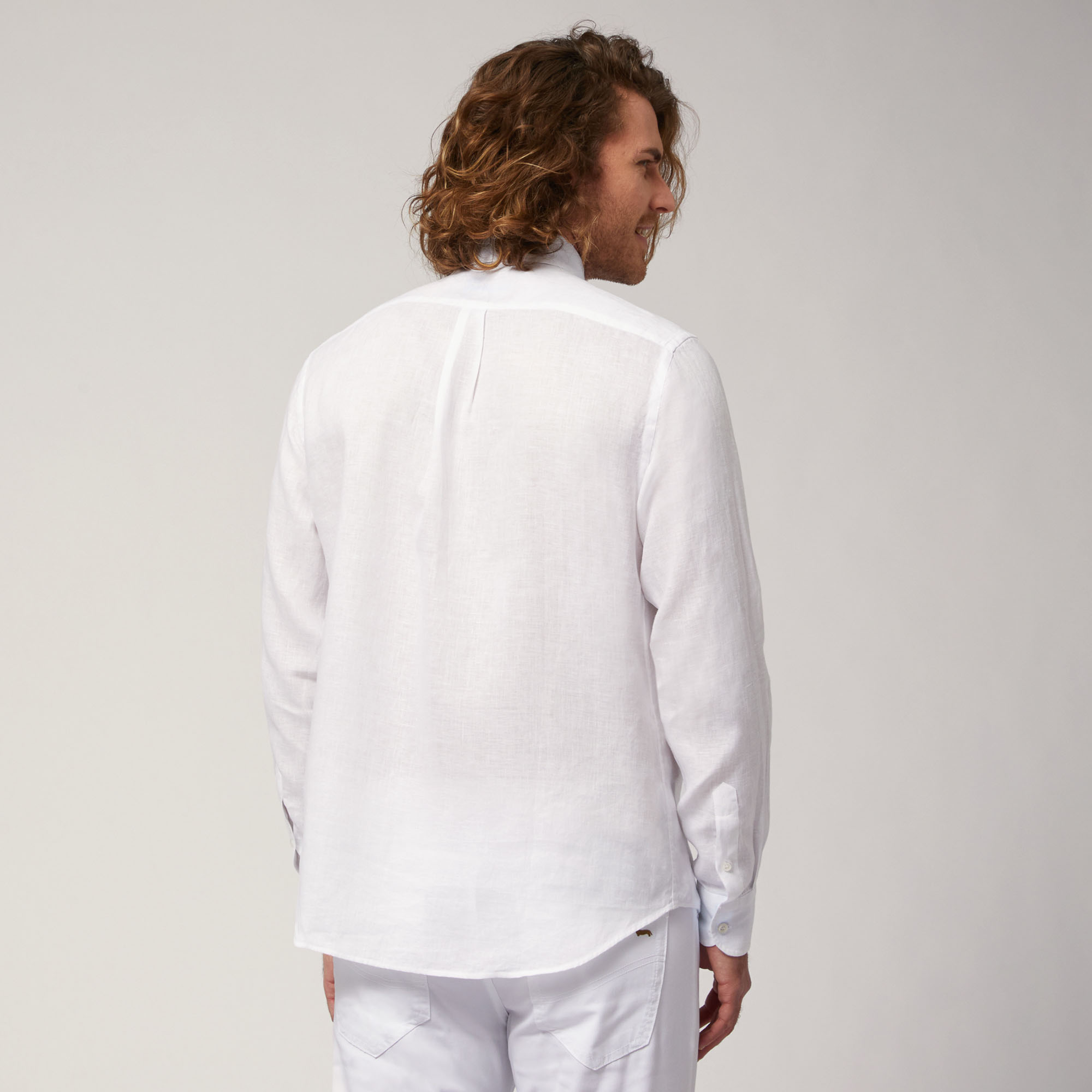 Linen Shirt, White, large image number 1