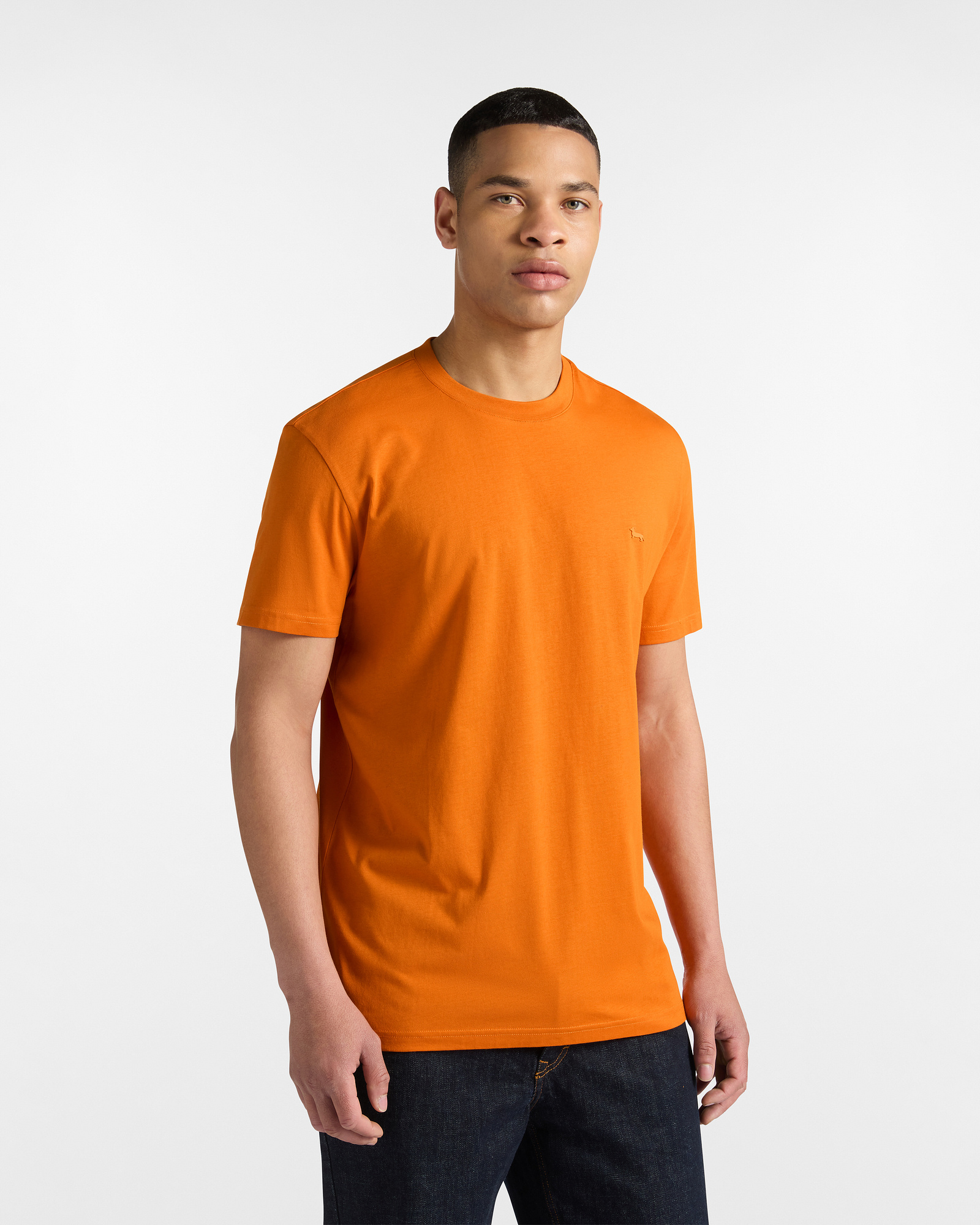 Camiseta de Algodón con Perro Salchicha en 3D, Naranja, large
