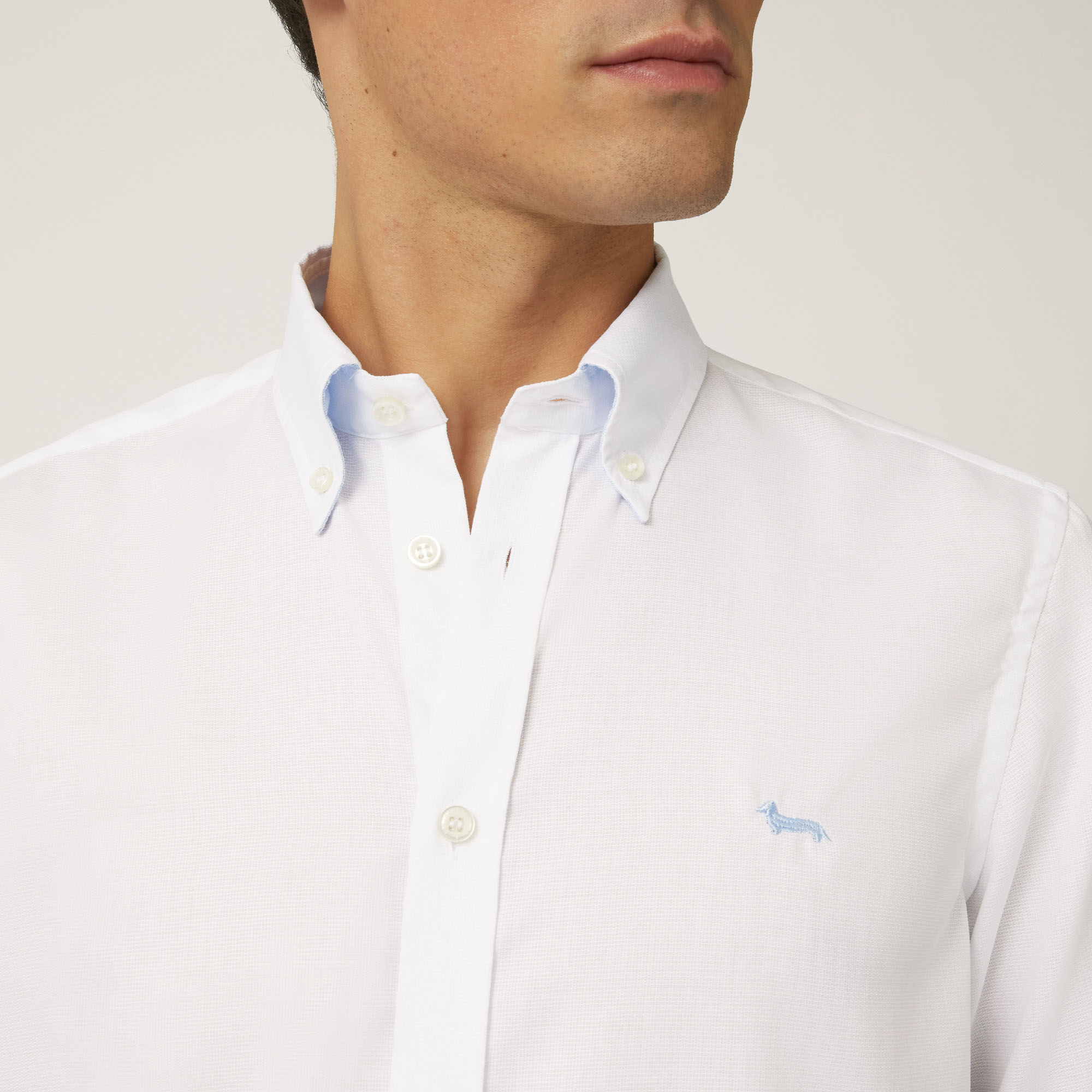 Camisa Con Interiores A Contraste, Blanco, large image number 2