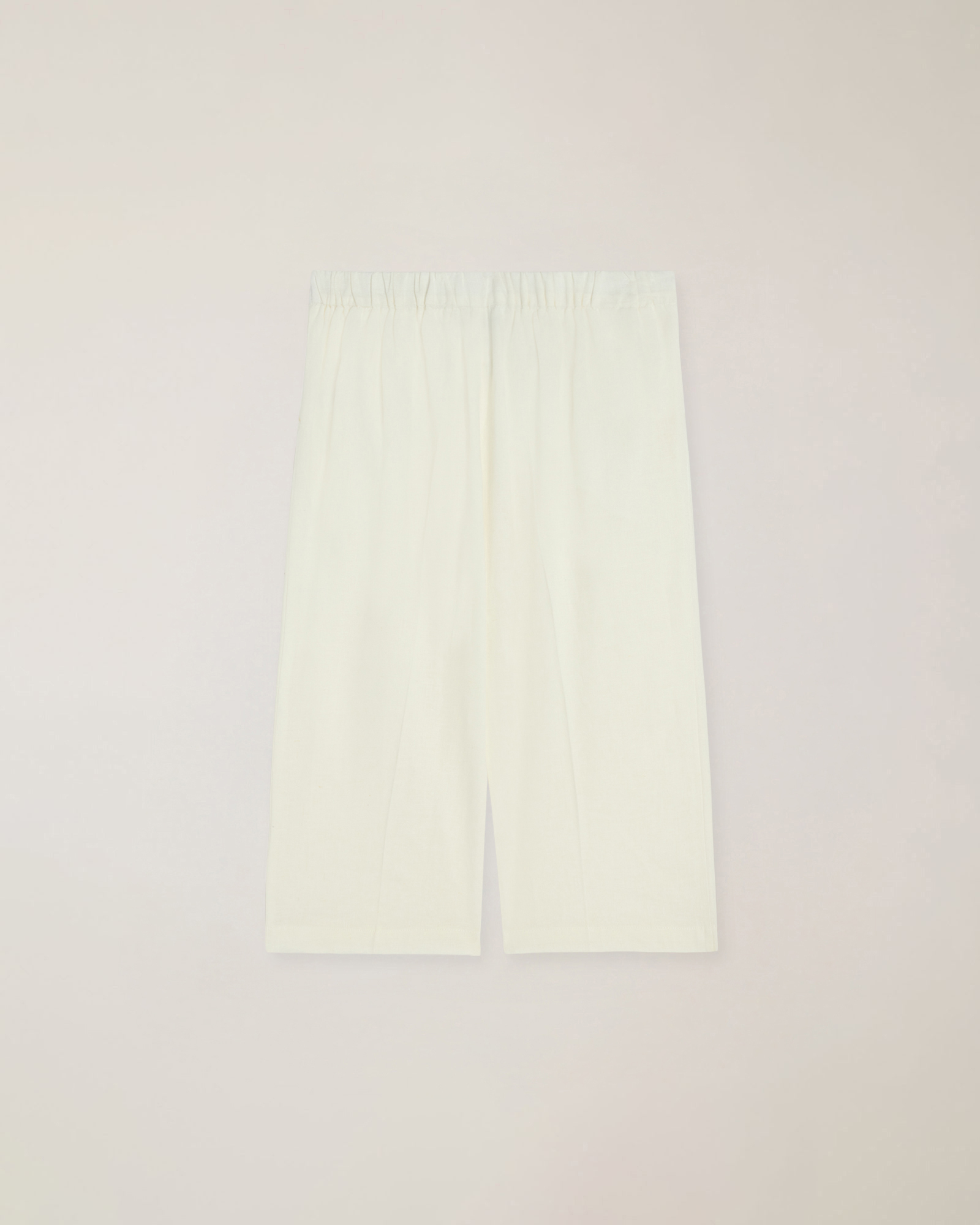 Cropped linen-blend trousers with tone-on-tone logo embroidery