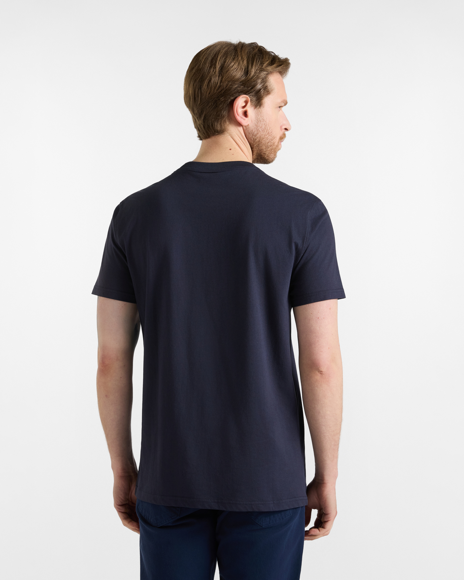 Camiseta de hombre en 100 % puro algod&oacute;n corte regular, AZUL MARINO, large image number 1