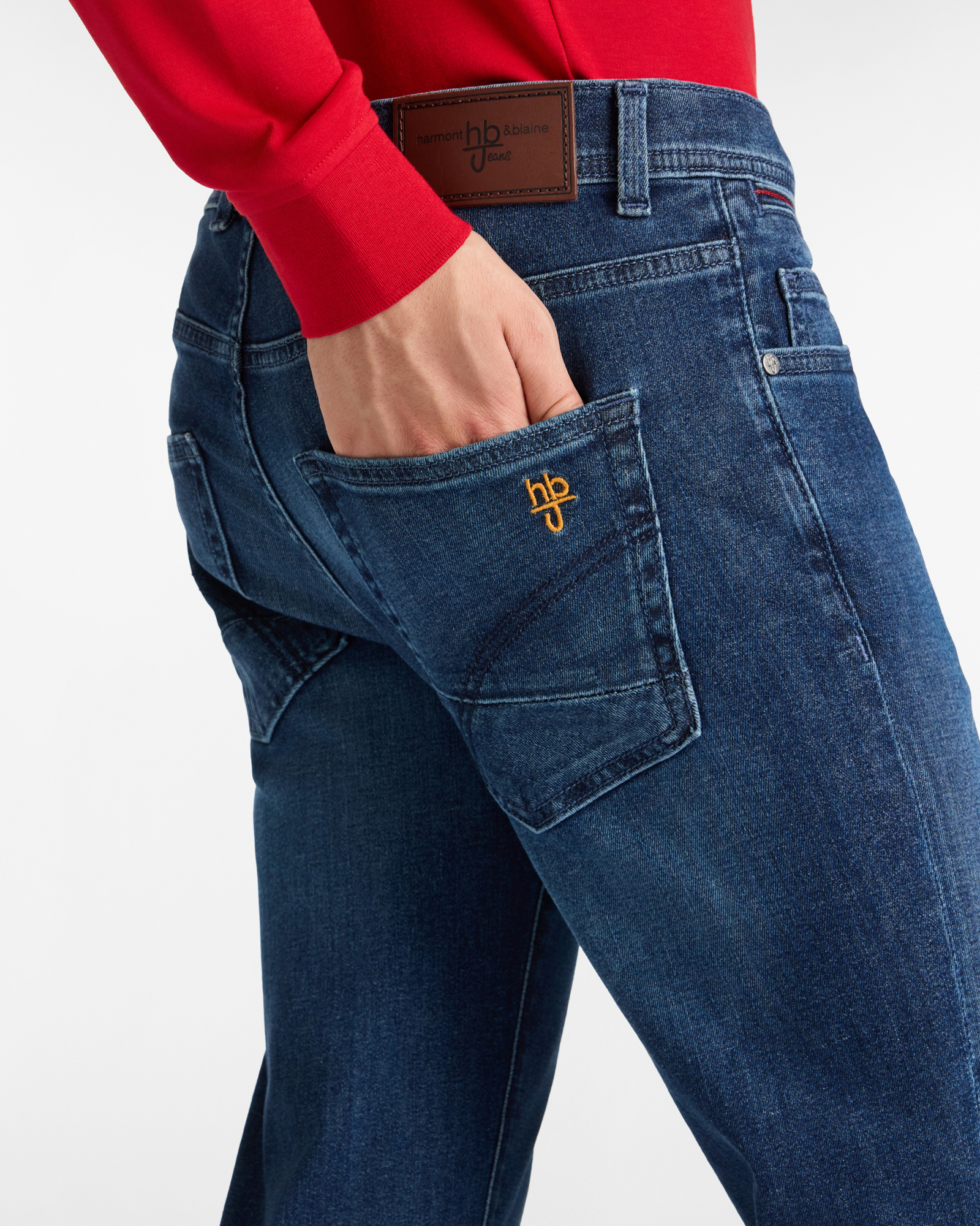 Slim Fit Five-Pocket Jeans in Stretch Denim, Denim Blue, large image number 2