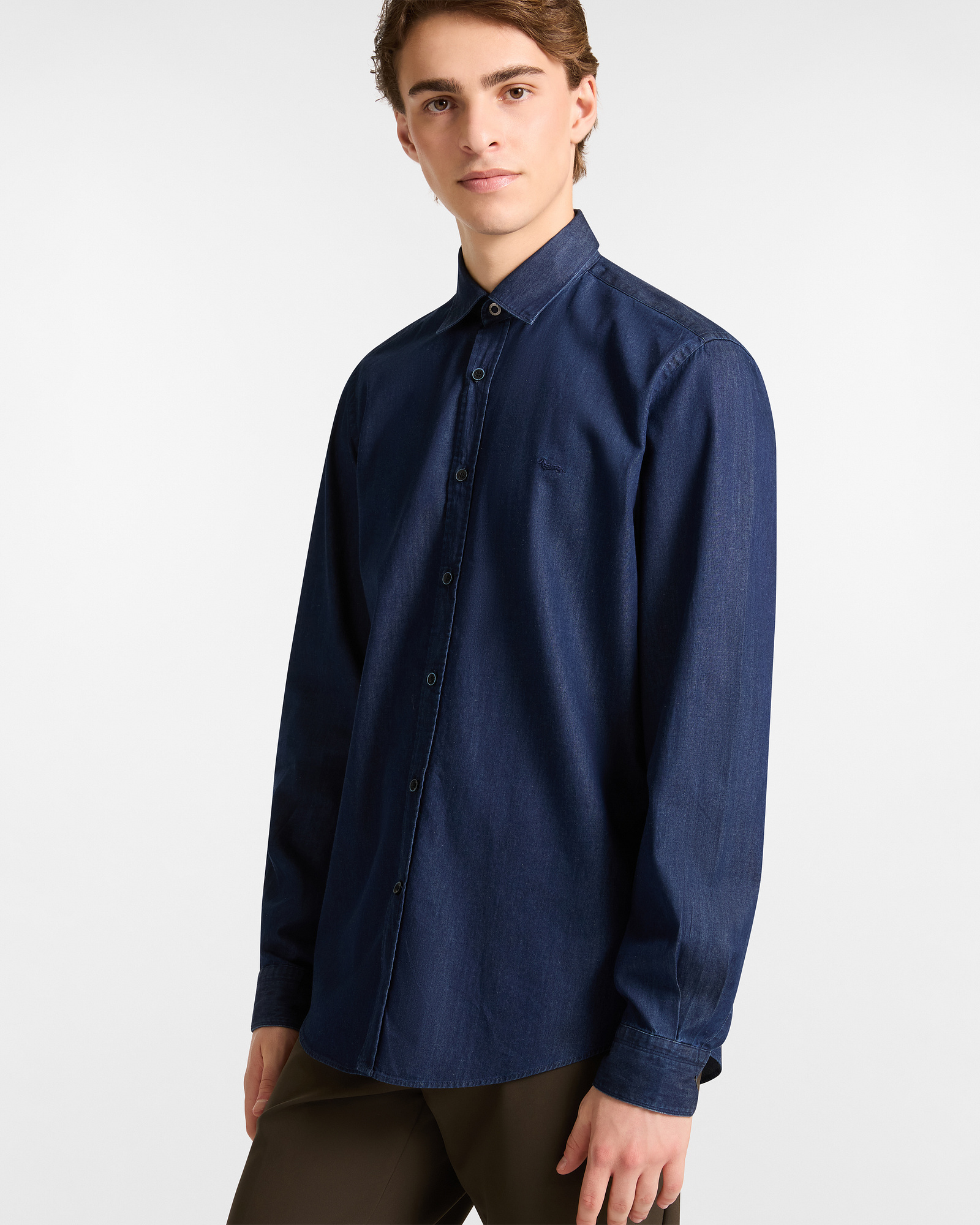 Denim Shirt with Dachshund