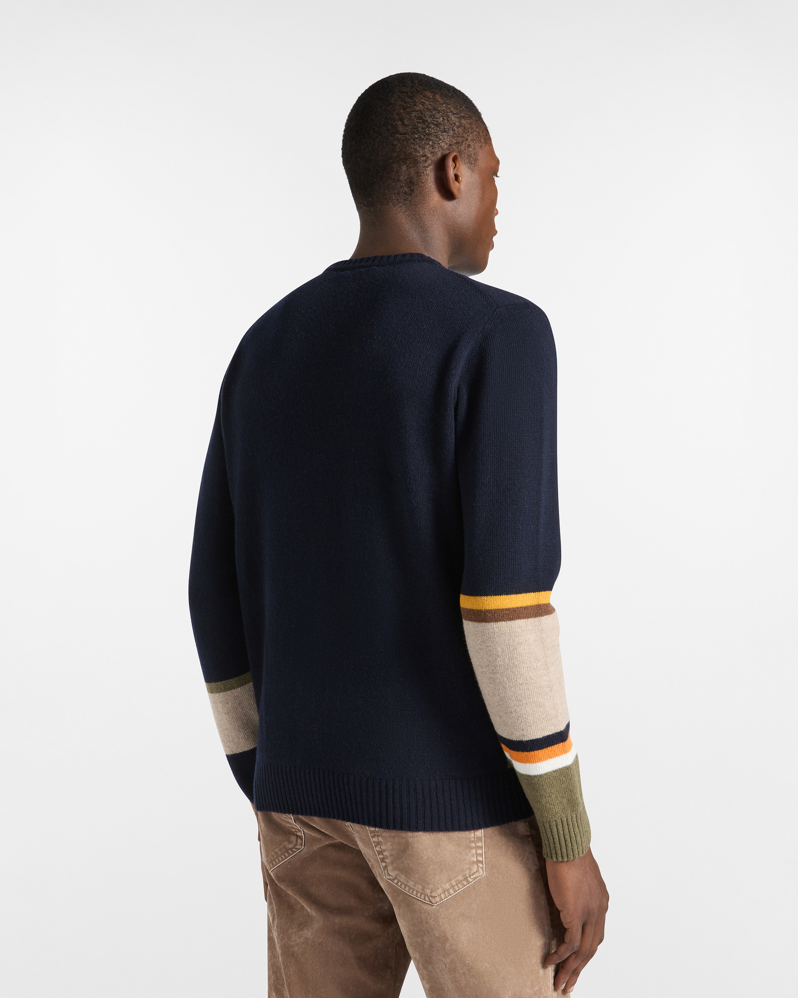 Pullover Colorblock mit Blumen, Navyblau, large image number 1